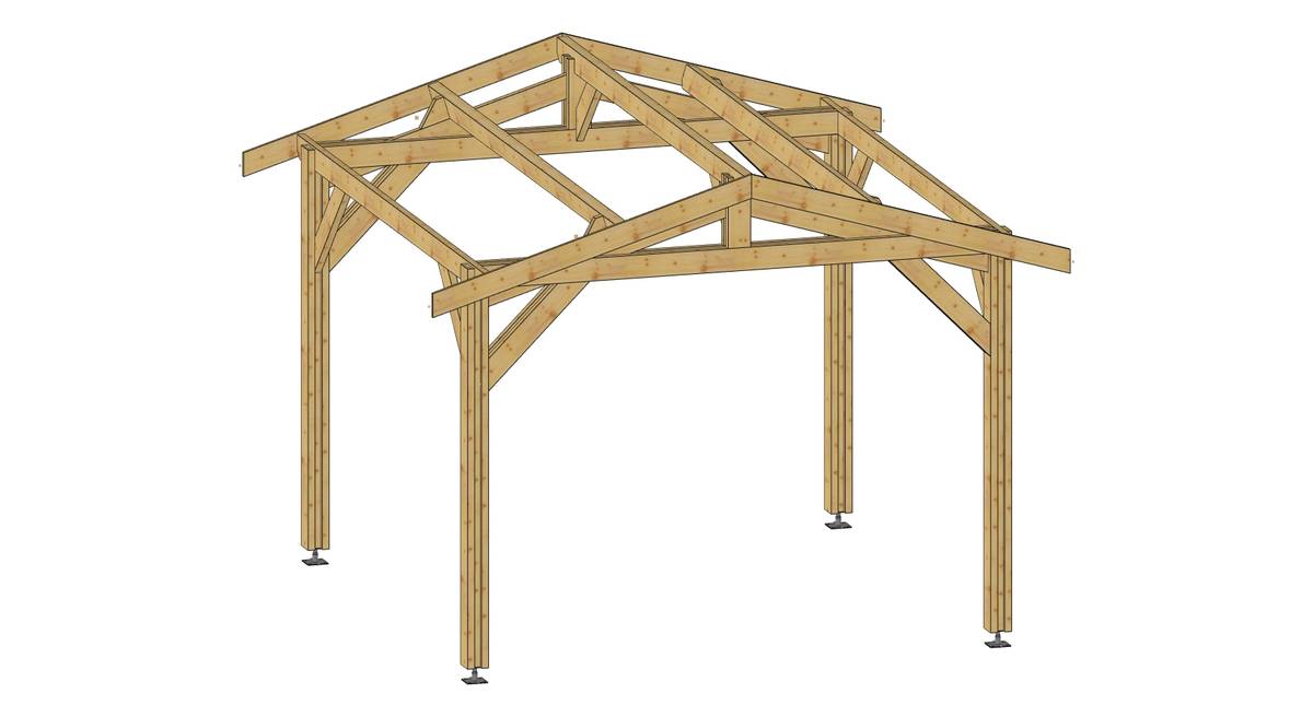 Abri deux Pentes pour Voiture Bourgogne en Bois Abri deux Pentes pour Voiture Bourgogne en Bois
