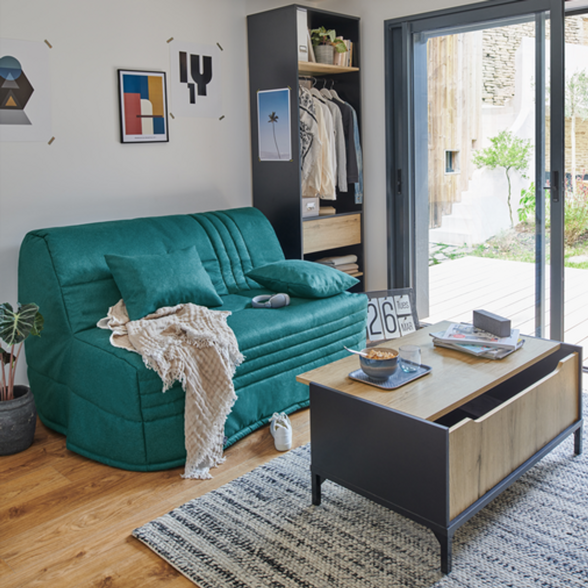 Canapé BZ tissu matelas 15 cm Genay Canapé BZ tissu matelas 15 cm Genay