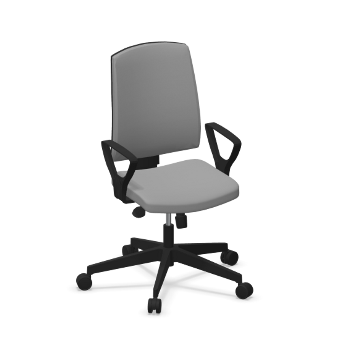 Fauteuil de bureau dossier capitonné et plastique noir avec accoudoirs fixes Fauteuil de bureau dossier capitonné et plastique noir avec accoudoirs fixes