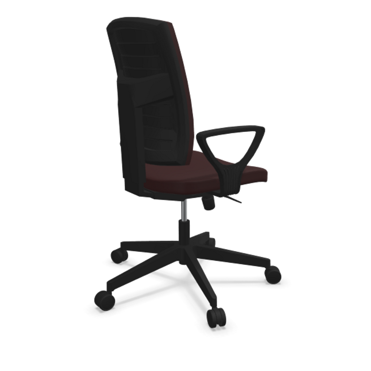 Fauteuil de bureau dossier capitonné et plastique noir avec accoudoirs fixes Fauteuil de bureau dossier capitonné et plastique noir avec accoudoirs fixes