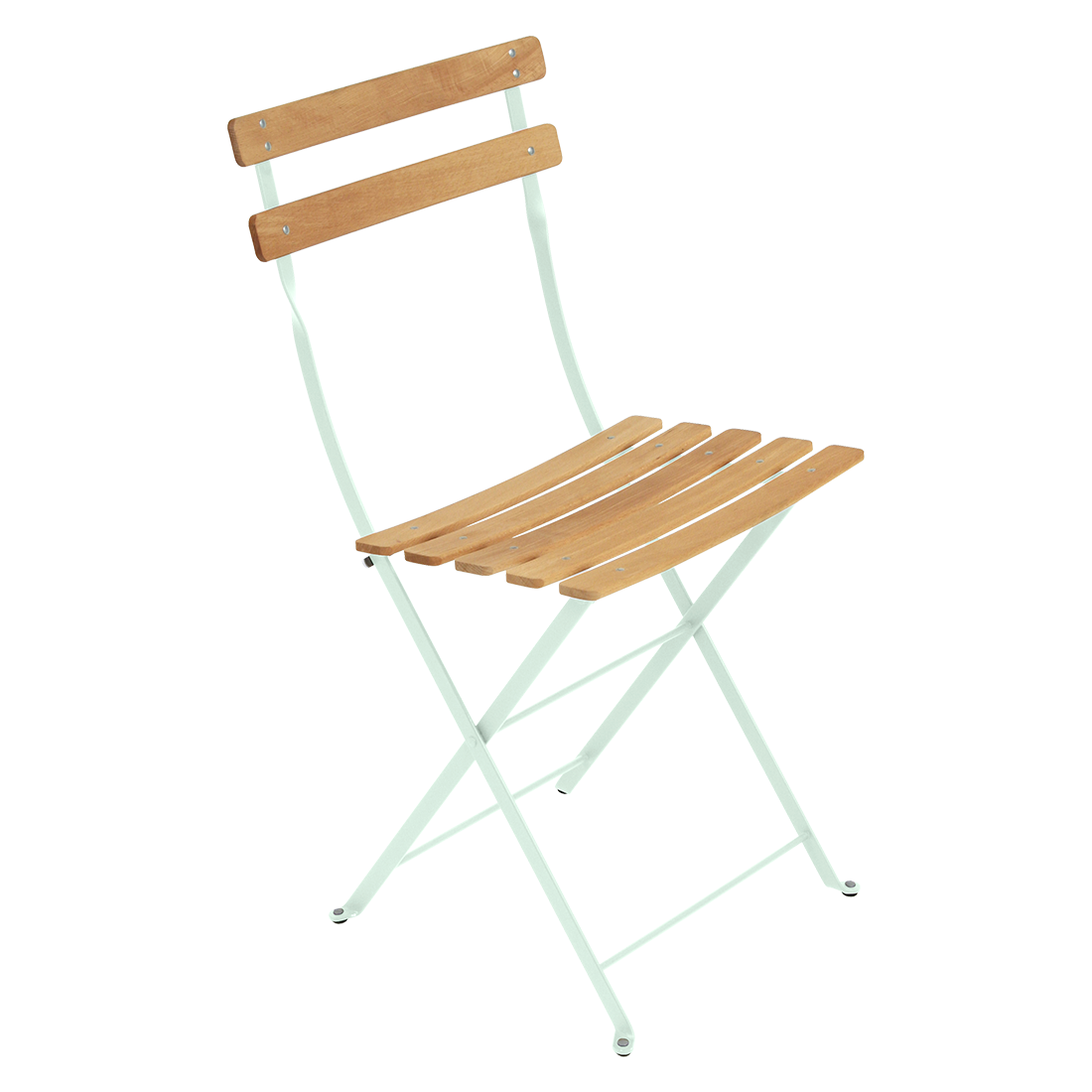 Lot de 2 Chaises Pliantes Bistro Naturel en Acier et en Bois