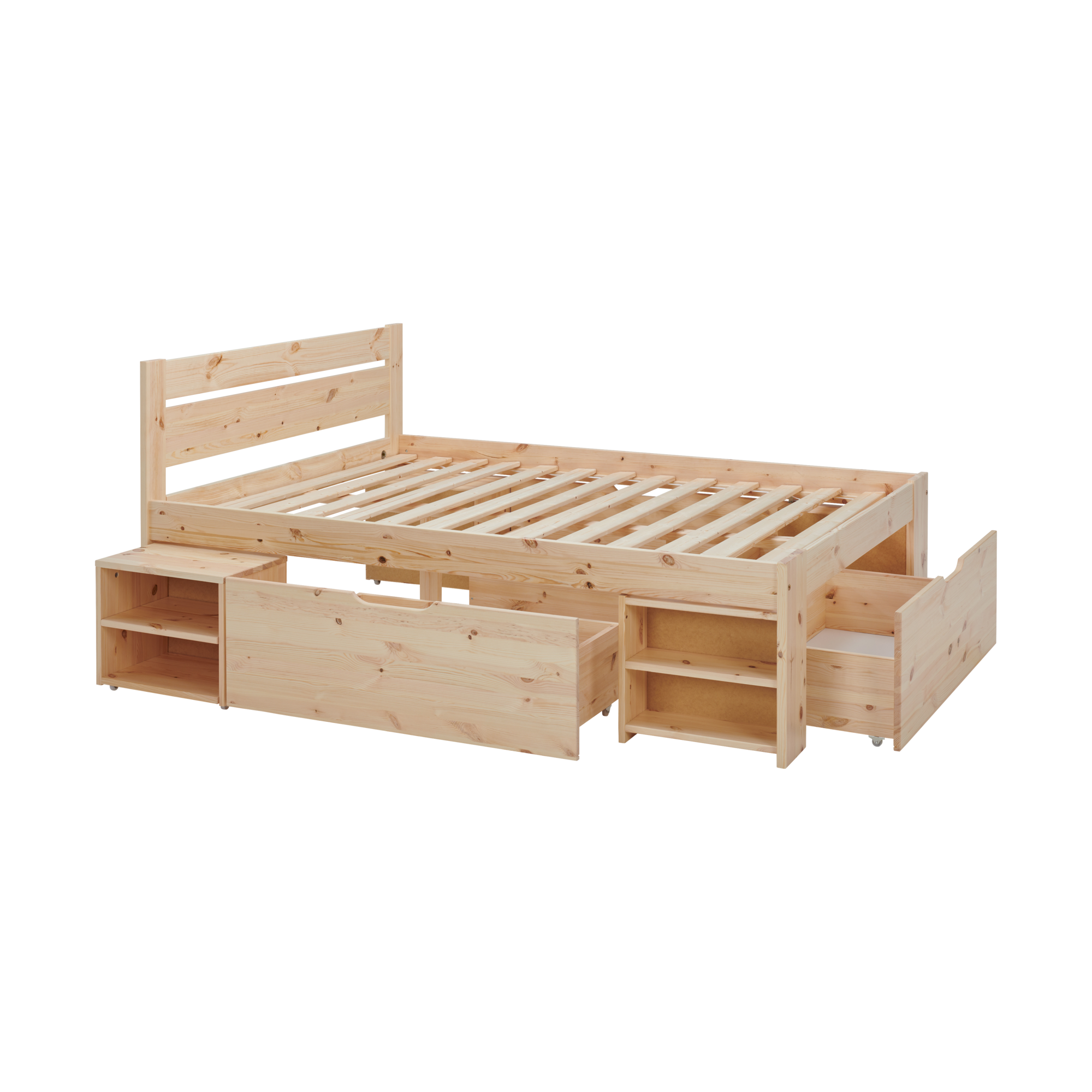 Lit rangement Tara 140x200 Naturel
