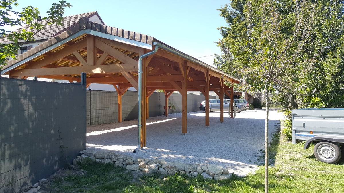 Abri deux Pentes Faitage Décalé pour Voiture Champagne Ardenne en Bois Abri deux Pentes Faitage Décalé pour Voiture Champagne Ardenne en Bois