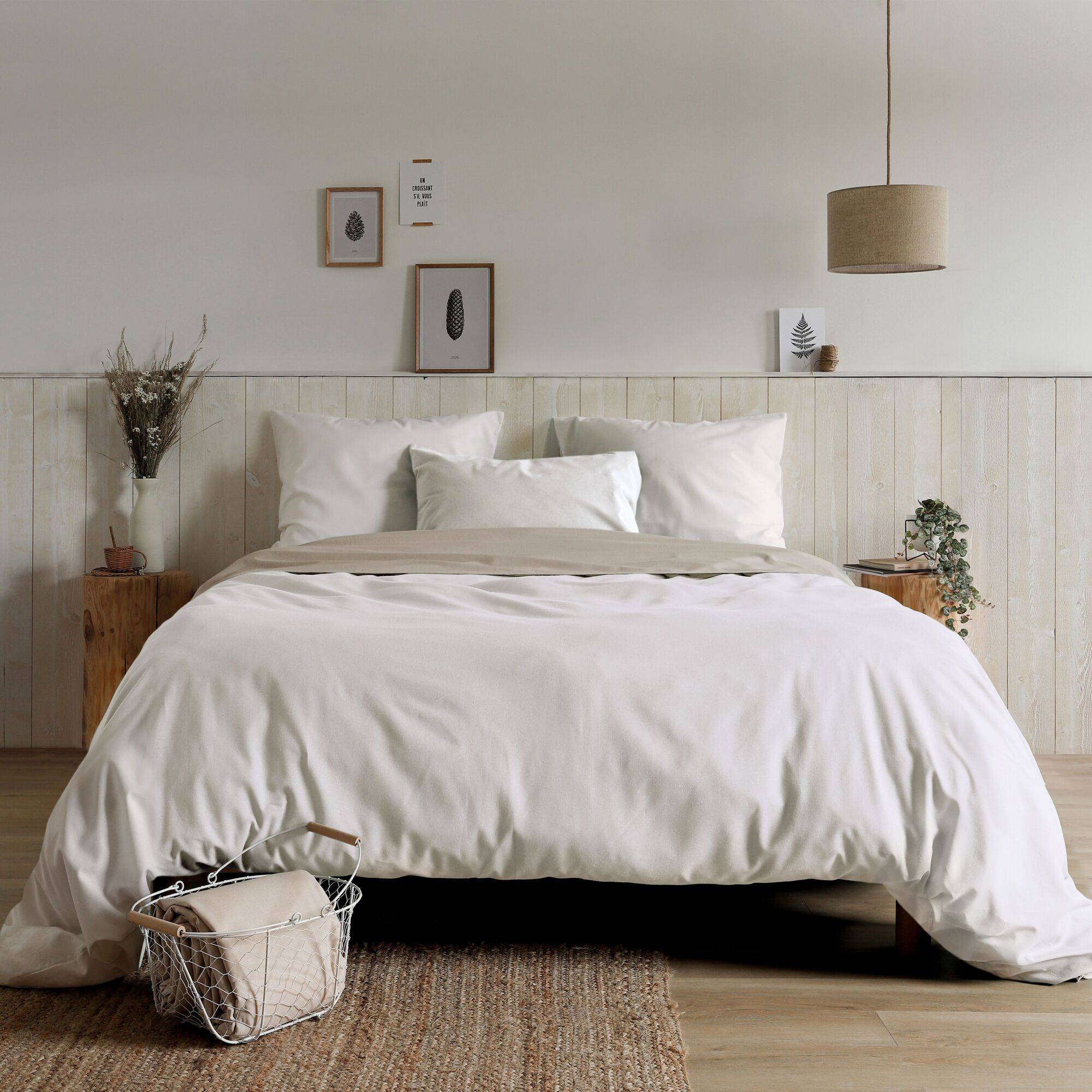 Taie d'oreiller coton lin Valentine CAMIF