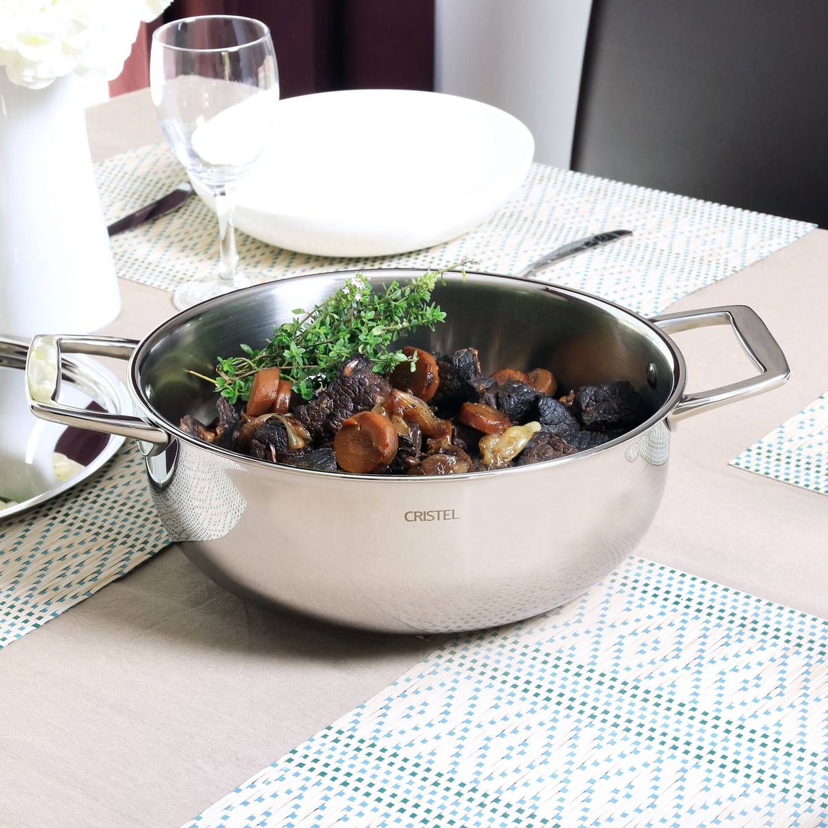 Faitout 2 anses avec couvercle inox Castel Pro Faitout 2 anses avec couvercle inox Castel Pro