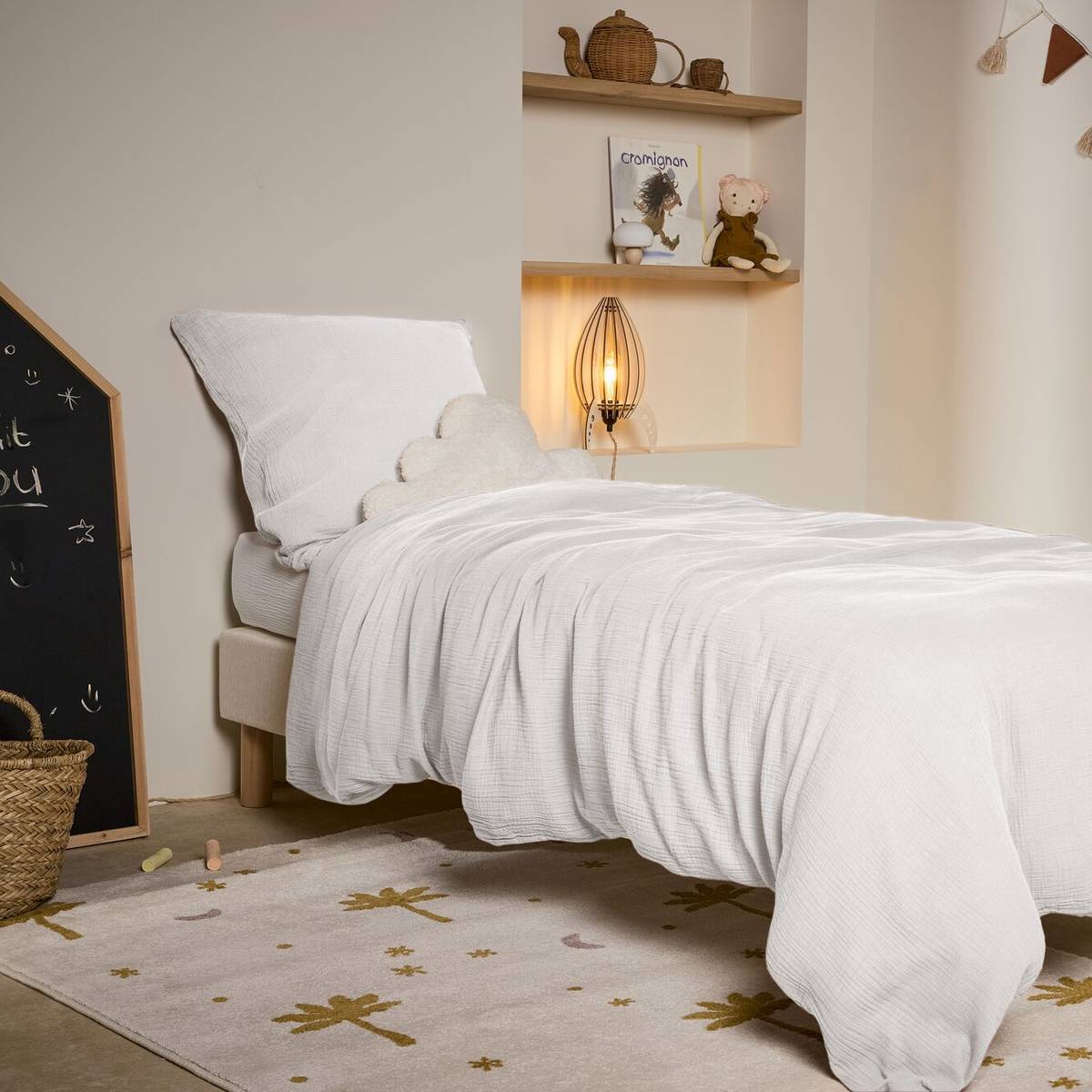 Parure de lit enfant gaze de coton bio Lou CAMIF Parure de lit enfant gaze de coton bio Lou CAMIF