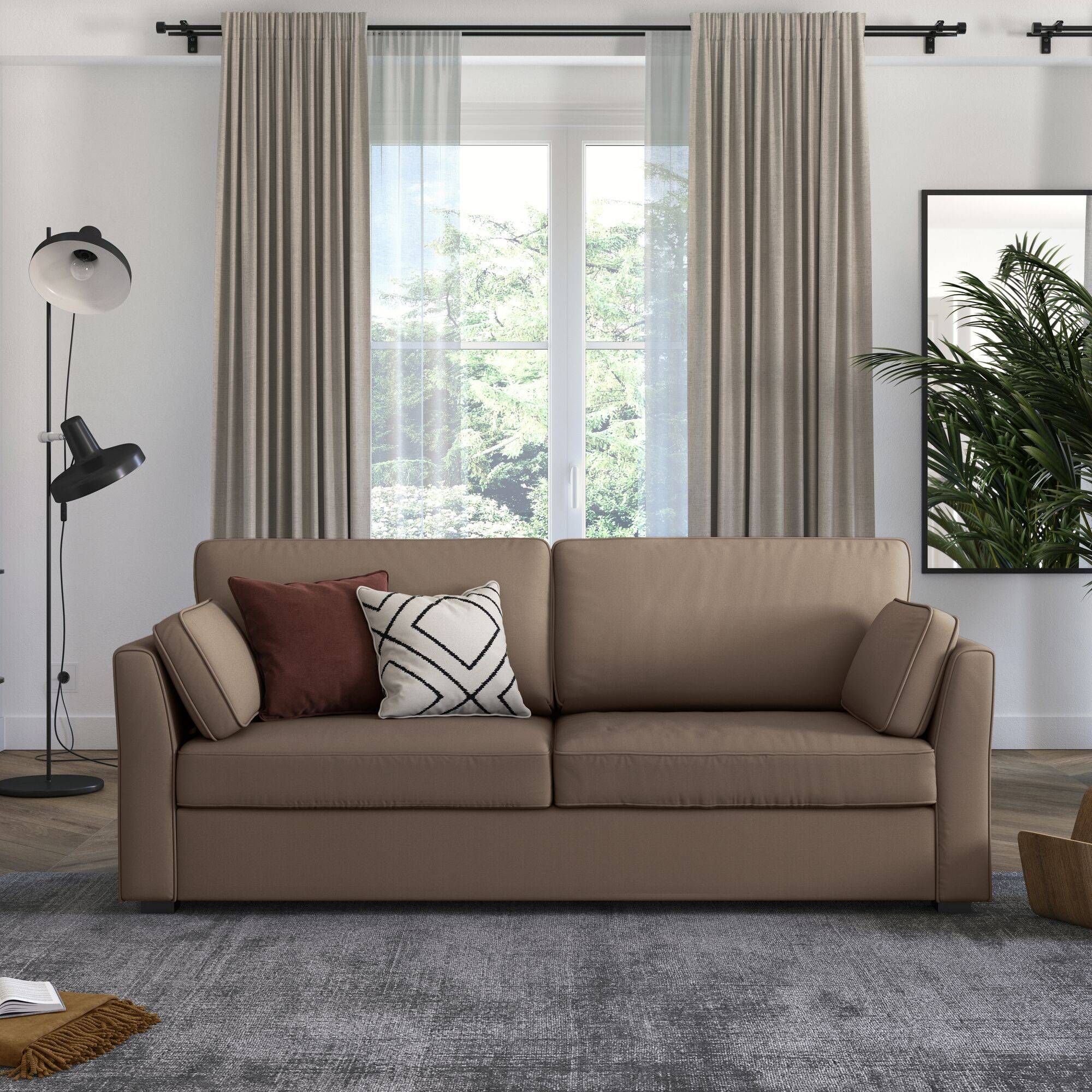 Canapé convertible tissu coton déhoussable Marbella - Image 1