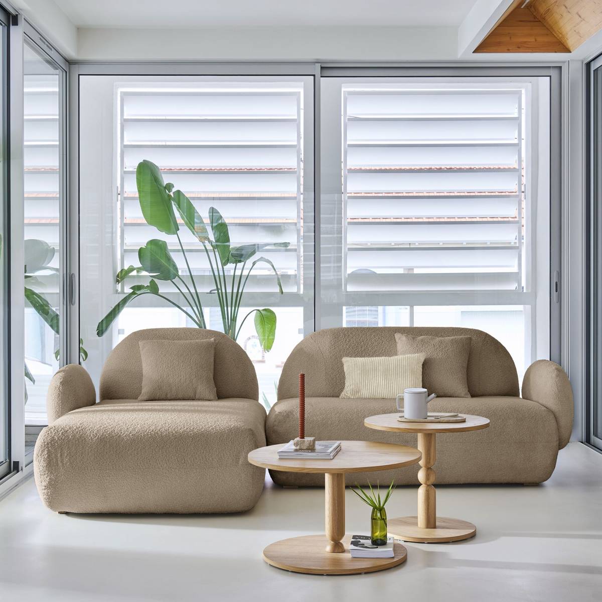 Canapé d'angle bouclette Oméga Canapé d'angle bouclette Oméga