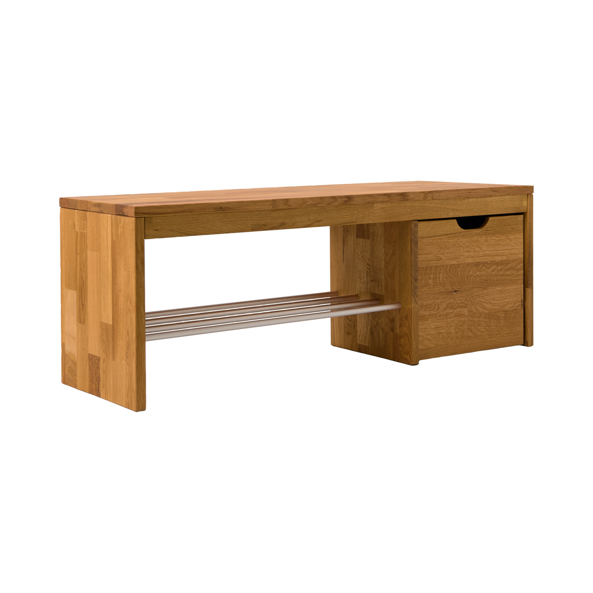 Banc à chaussures bois massif avec 1 cube de rangement Cyriel Banc à chaussures bois massif avec 1 cube de rangement Cyriel