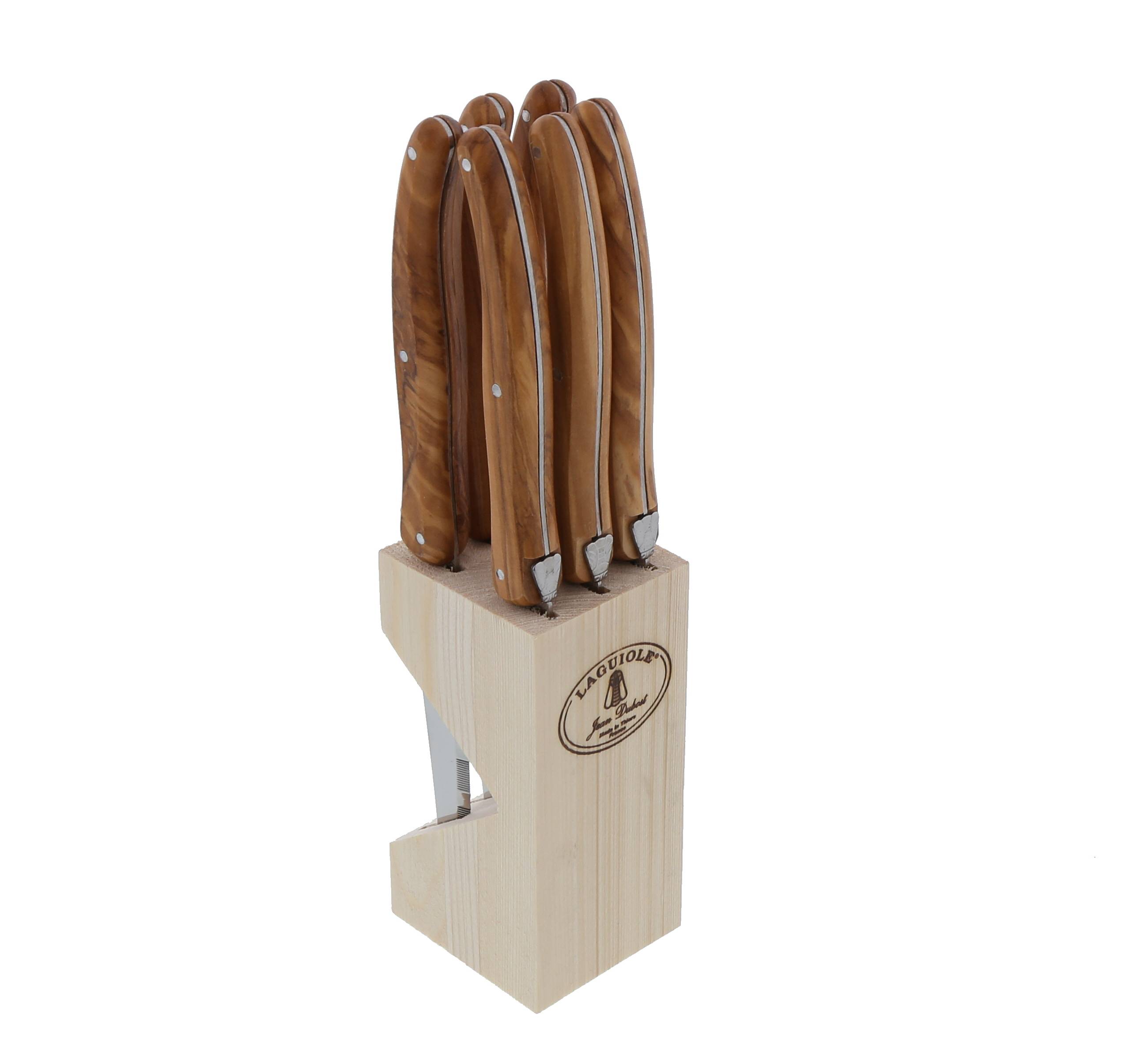 Bloc de 6 couteaux Laguiole olivier JEAN DUBOST