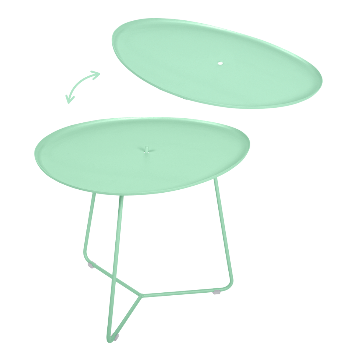 Table Basse Plateau Amovible Cocotte en Acier et Aluminium Table Basse Plateau Amovible Cocotte en Acier et Aluminium