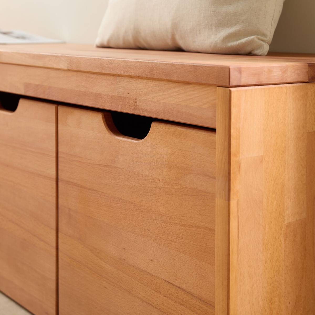 Banc bois massif 2 cubes de rangement Cyriel Banc bois massif 2 cubes de rangement Cyriel