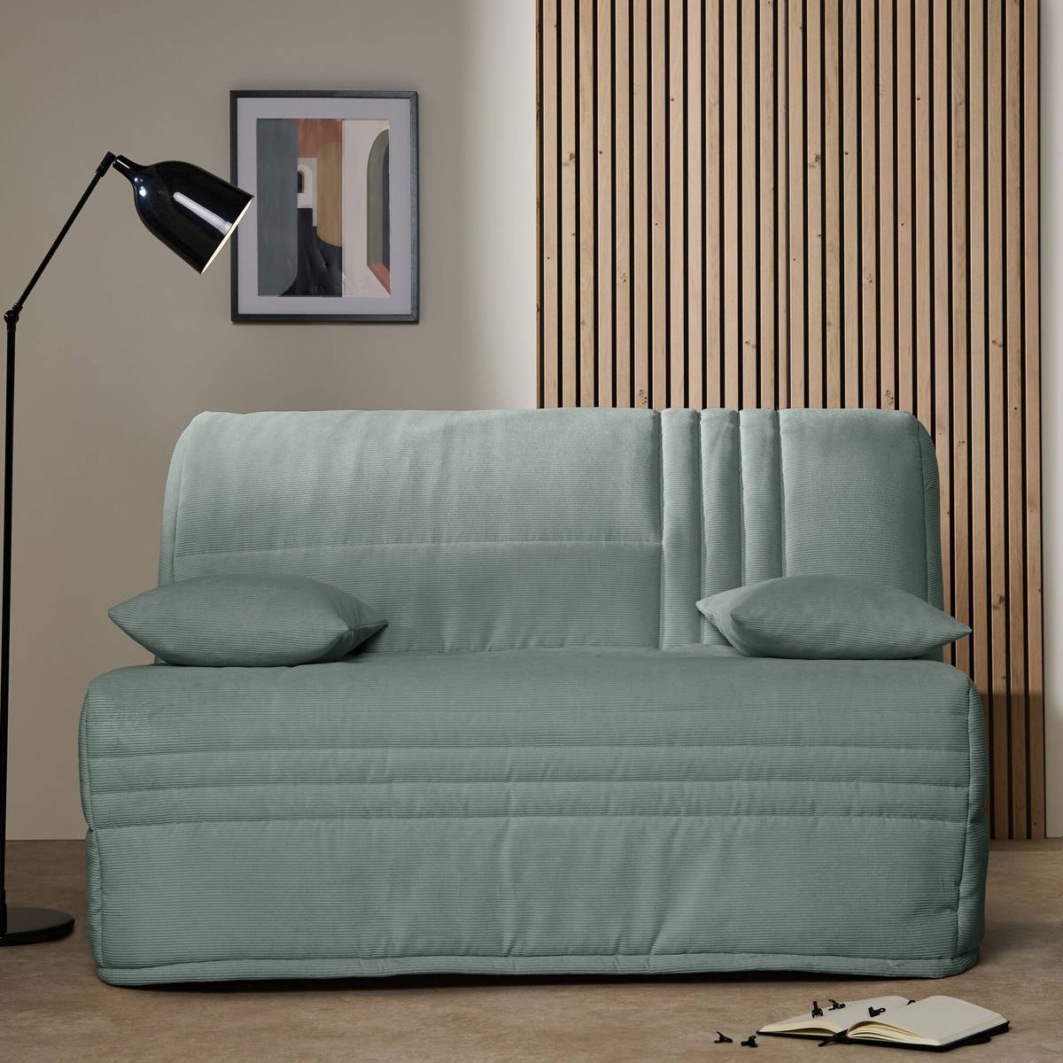 Canapé BZ velours côtelé matelas 15 cm Gaélia Canapé BZ velours côtelé matelas 15 cm Gaélia