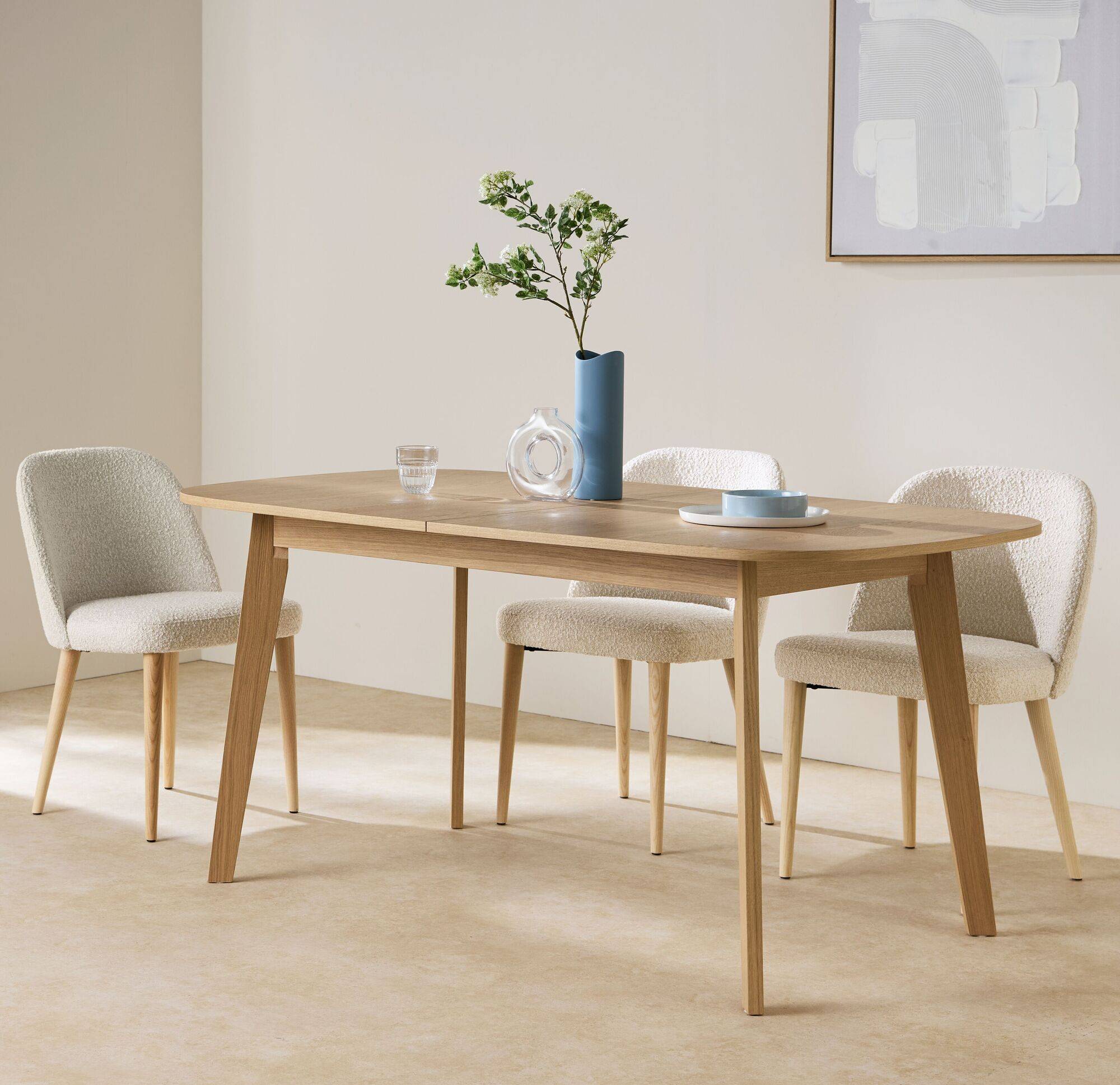 Table à manger rectangulaire extensible 6 à 8 personnes Agatha - Image 1