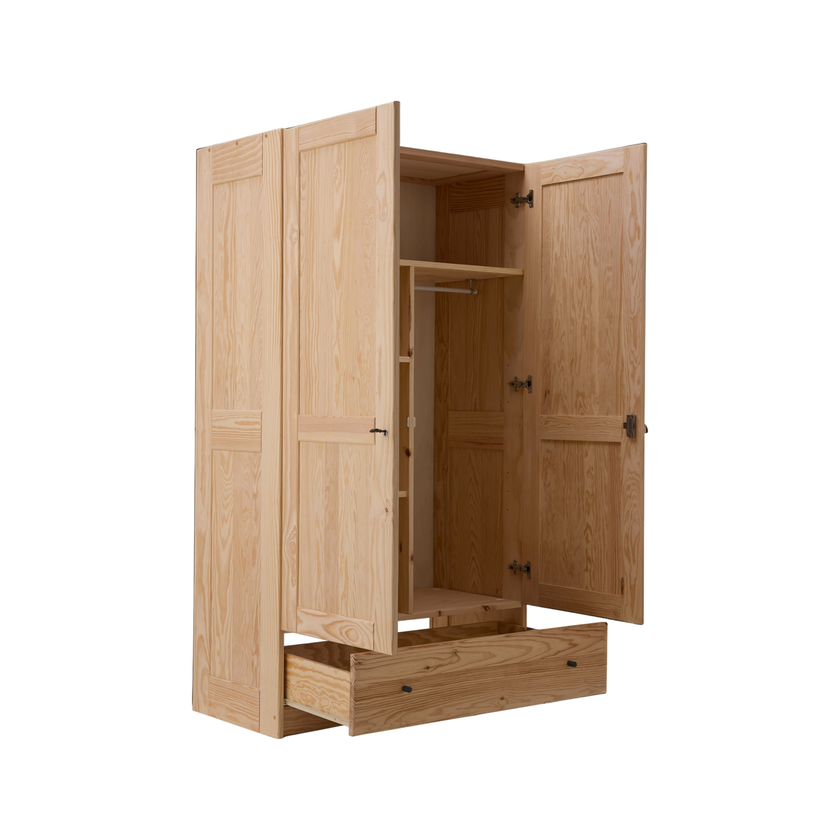 Armoire bois massif 2 portes 1 tiroir Iris Armoire bois massif 2 portes 1 tiroir Iris