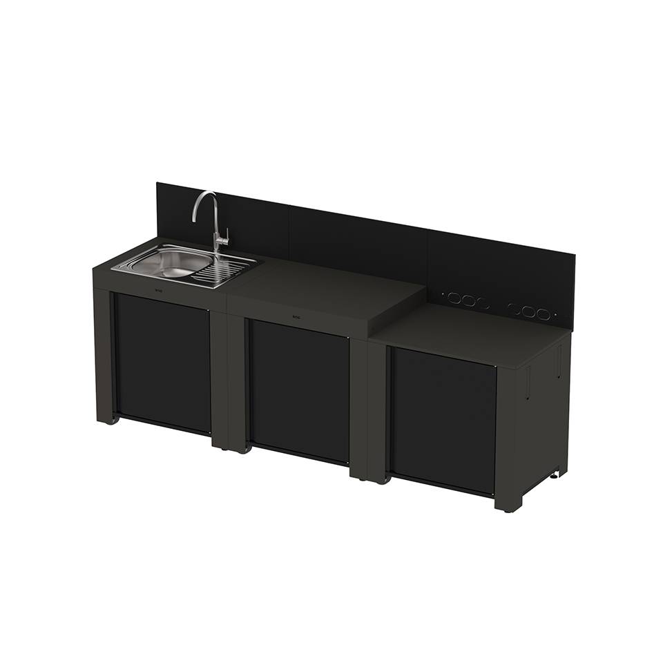 Cuisine 3 modules avec évier, Classic Gris Cargo