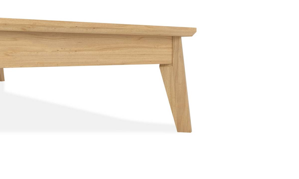 Lit bois avec tête de lit tissu Atia Lit bois avec tête de lit tissu Atia