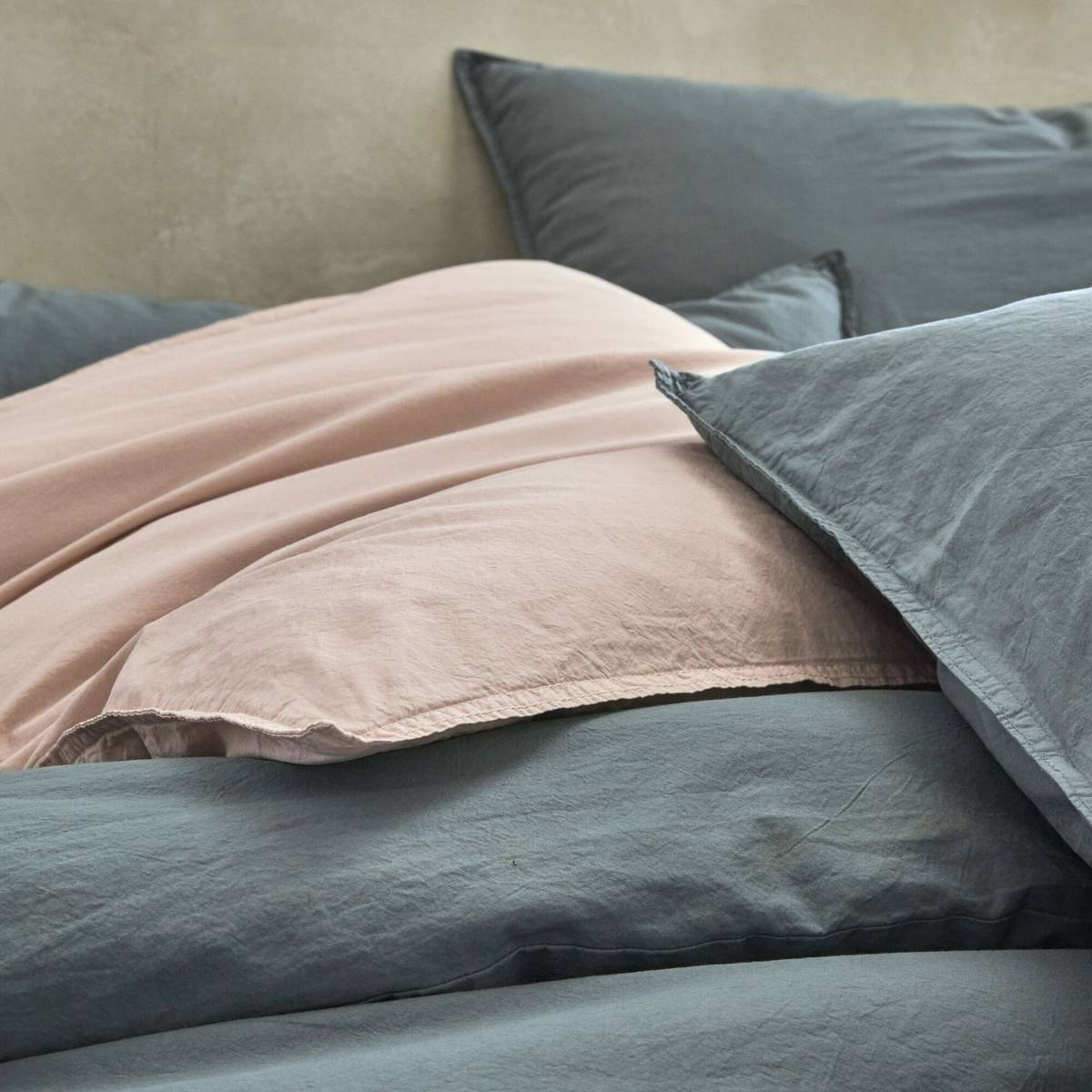 Taie percale lavée Bohème Taie percale lavée Bohème