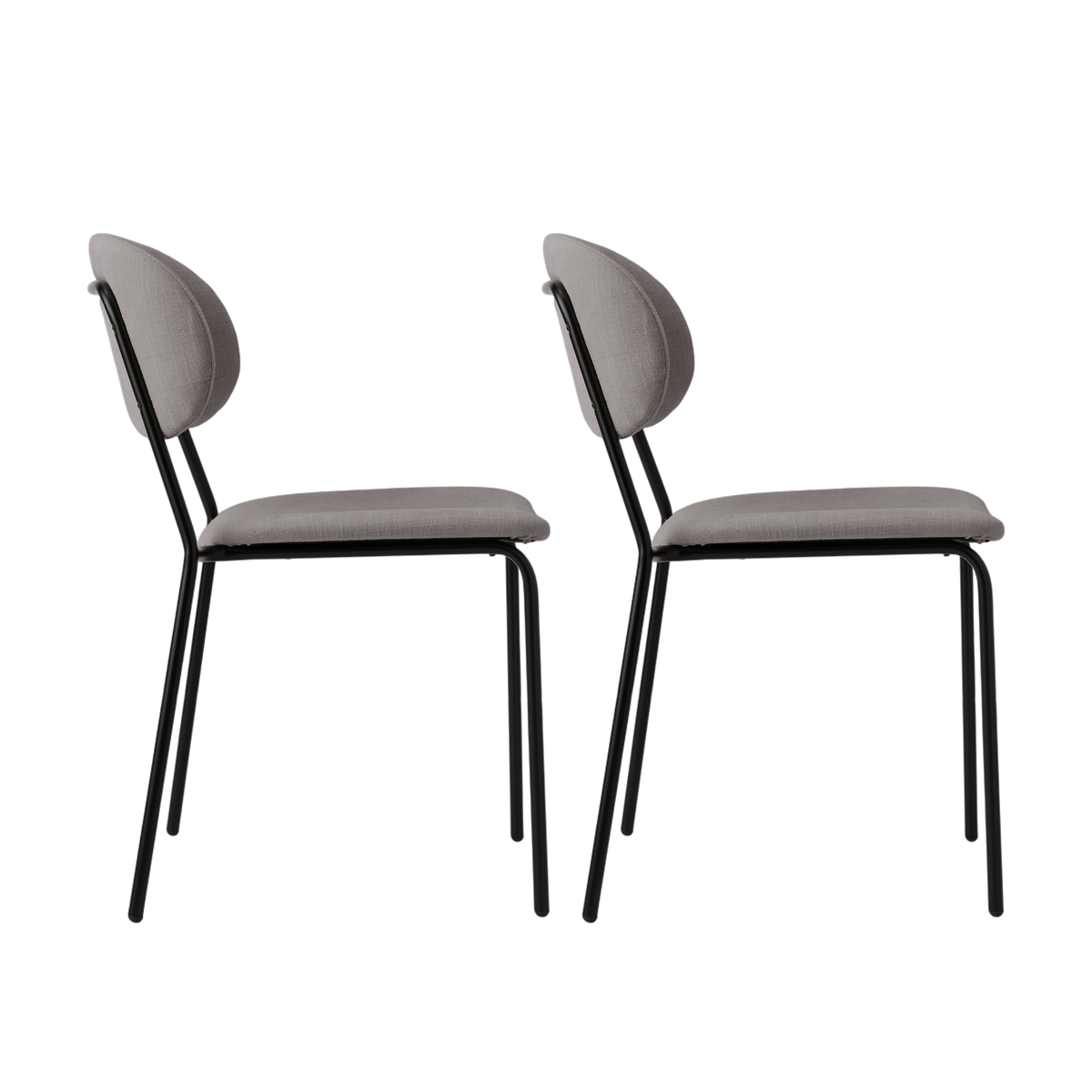 Lot de 2 chaises tissu et bois pieds métal Sofia Lot de 2 chaises tissu et bois pieds métal Sofia