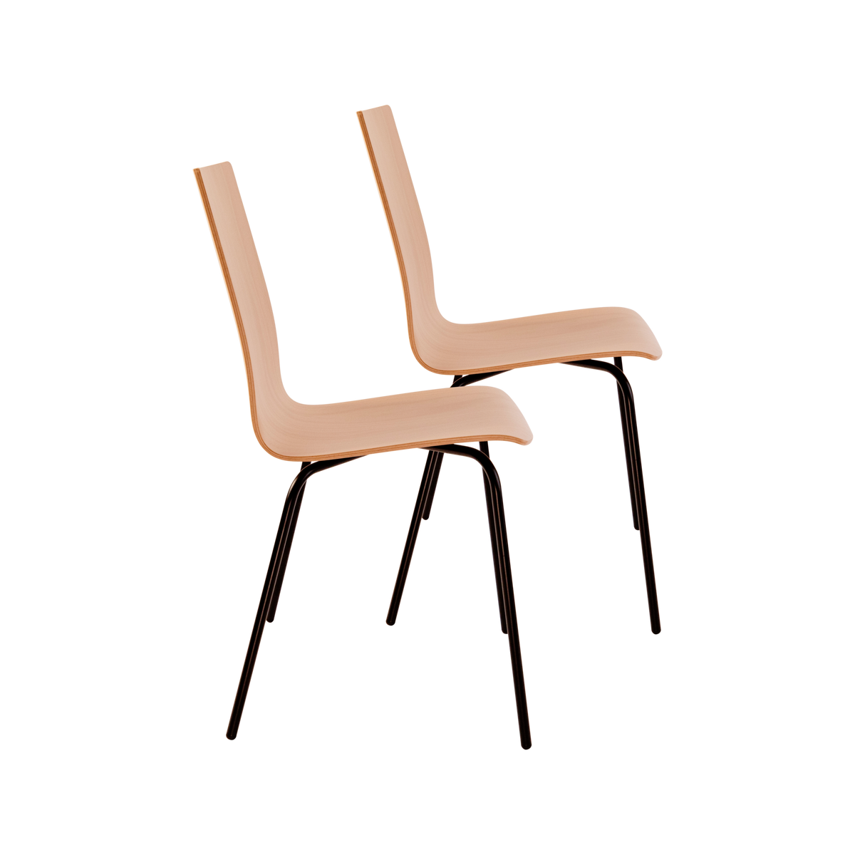 Lot de 2 chaises hêtre Reda Lot de 2 chaises hêtre Reda