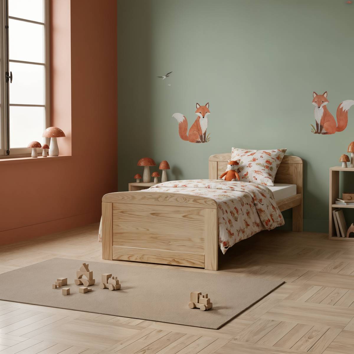 Lit enfant bois massif avec tiroir en option Iris Lit enfant bois massif avec tiroir en option Iris