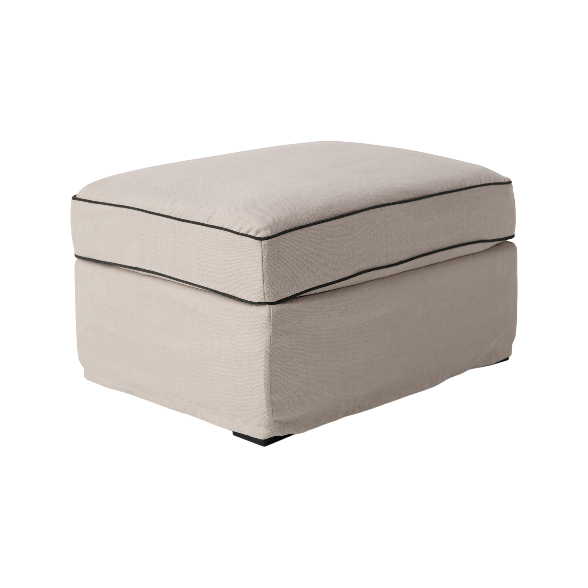 Pouf coton/lin déhoussable Margot
