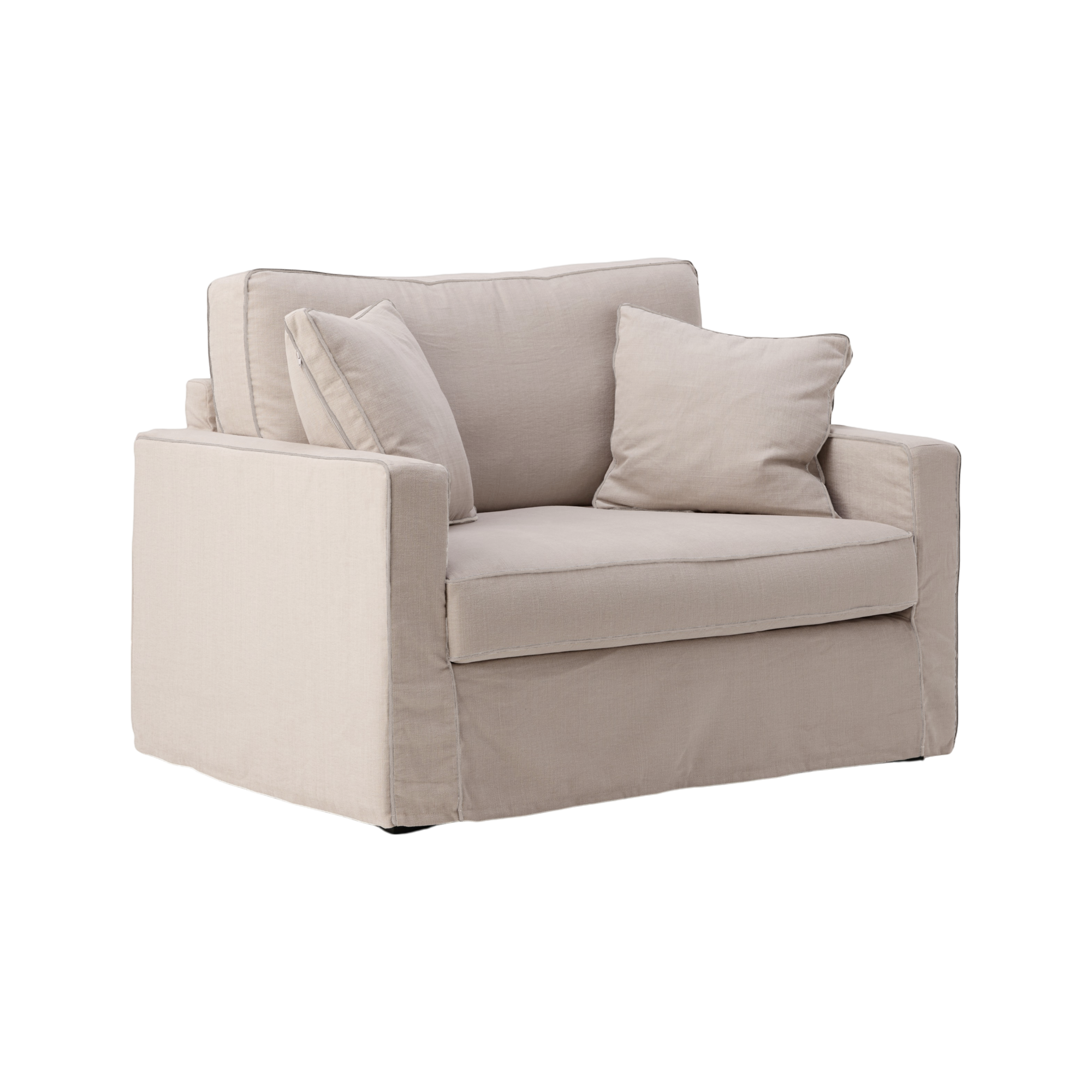 Fauteuil XL coton/lin déhoussable Margot