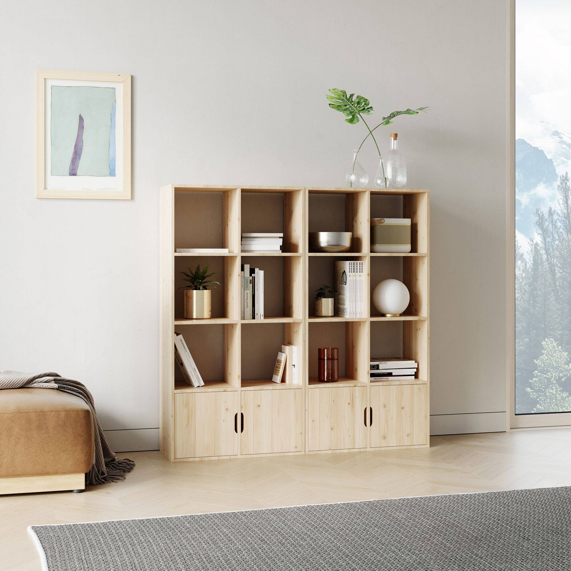 Etagère bois massif 4x4 cases Elio