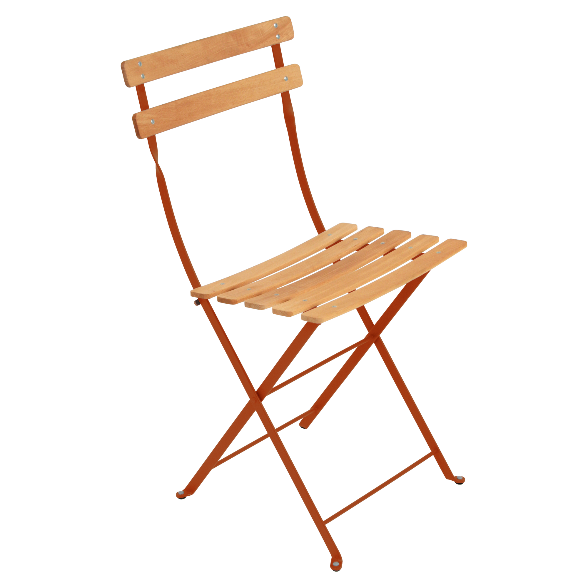 Lot de 2 Chaises Pliantes Bistro Naturel en Acier et en Bois