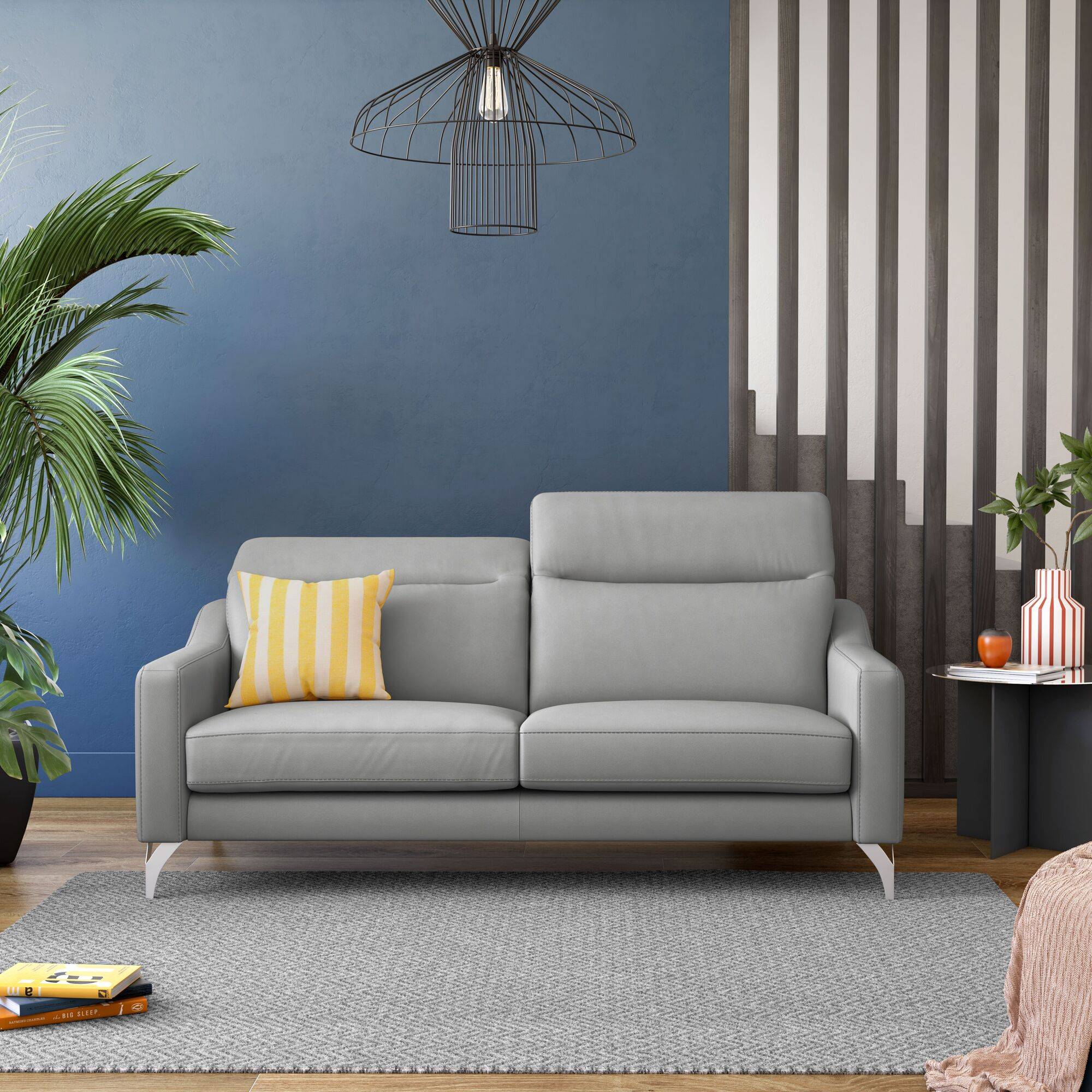 Canapé cuir têtières relevables Ben - Image 1