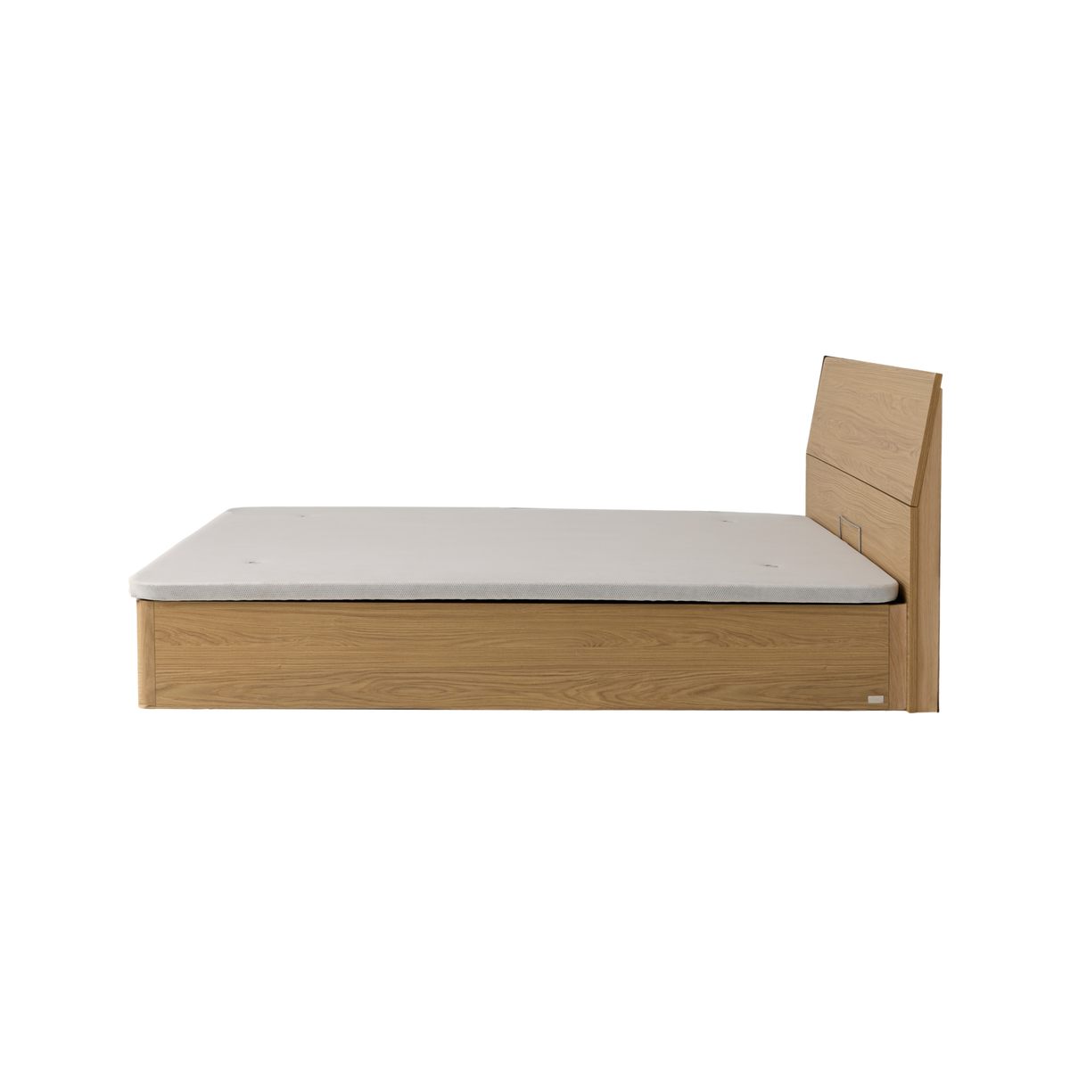 Lit coffre avec tête de lit décor bois Simon Lit coffre avec tête de lit décor bois Simon