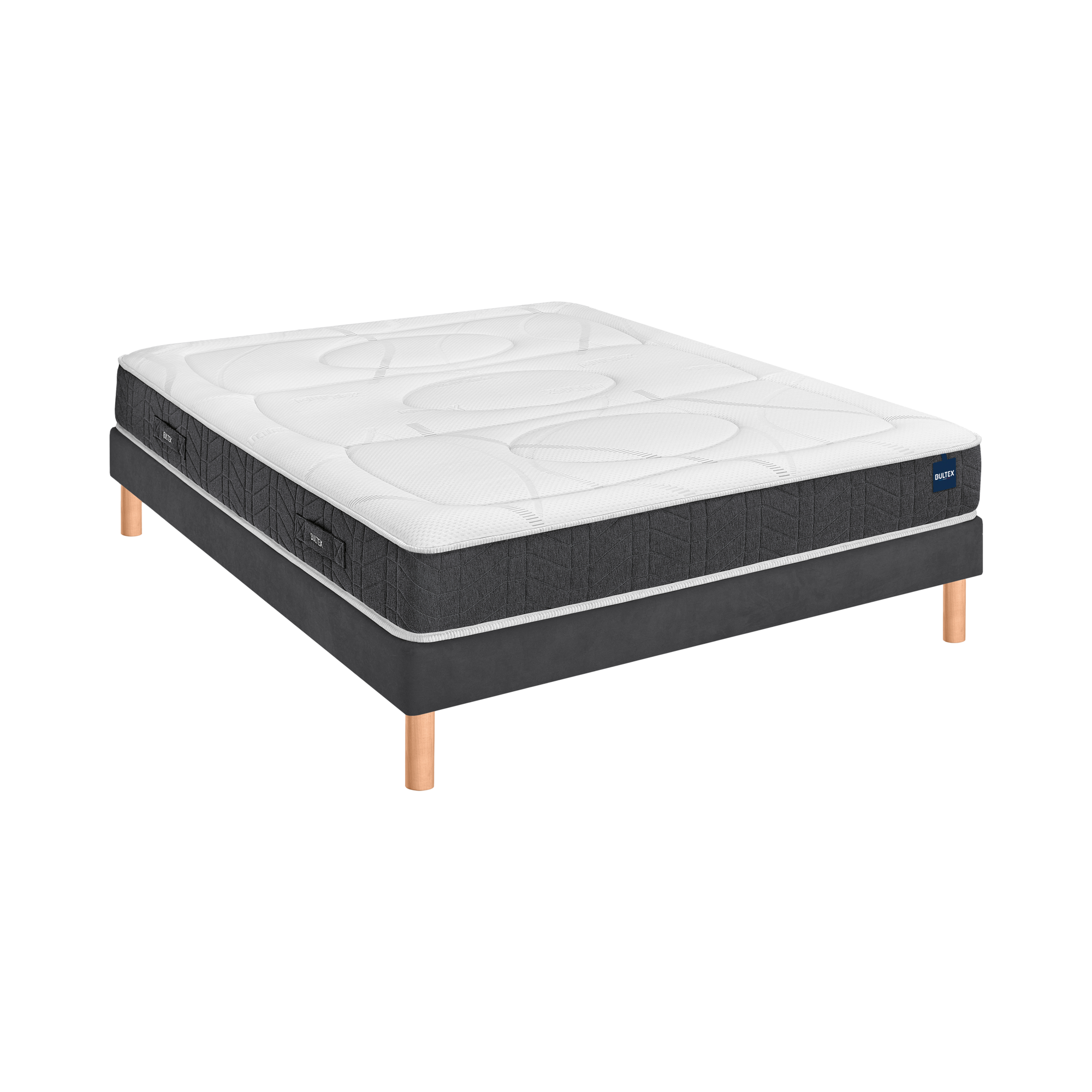 L'ensemble Smart Repair BULTEX est conçu pour offrir un soutien morphologique précis, grâce à son matelas à 5 zones de confort. Doté d'une âme en BULTEX® Nano, il vous surprendra par sa capacité d'adaptation exceptionnelle : des milliers de nano-alvéoles composent cette mousse innovante, la rendant résiliente, intelligente et constamment en phase avec les besoins de votre corps. Son garnissage en mousse et fibres allie douceur et maintien.Son sommier est entièrement en bois massif d'épicéa, le tissu plateau micro-ventilé et antidérapant favorise une aération optimale tout en assurant un excellent maintien du matelas, pour des nuits plus saines et sereines.