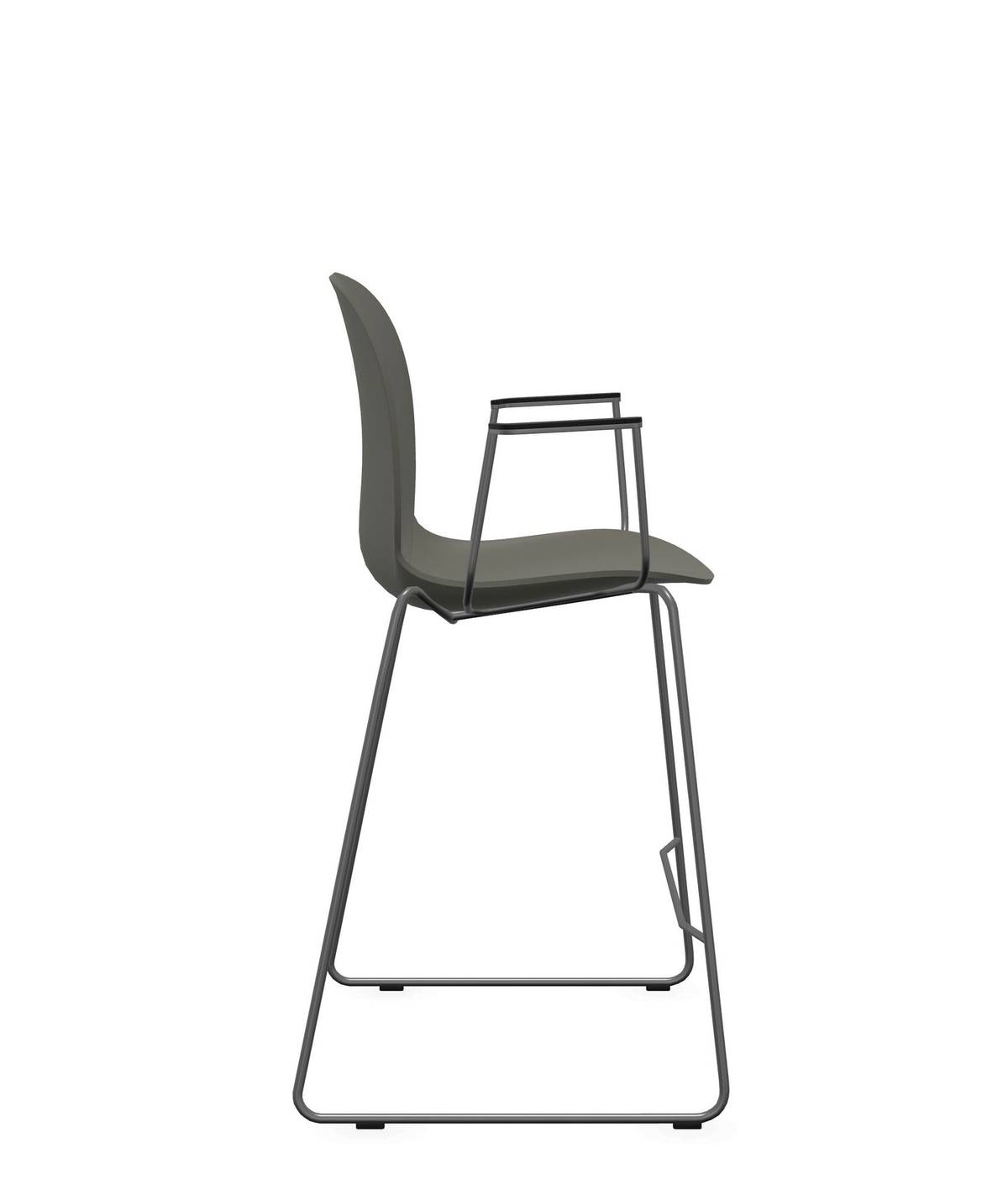 Chaise haute empilable avec accoudoirs et pieds luge acier Noor 6090 Chaise haute empilable avec accoudoirs et pieds luge acier Noor 6090