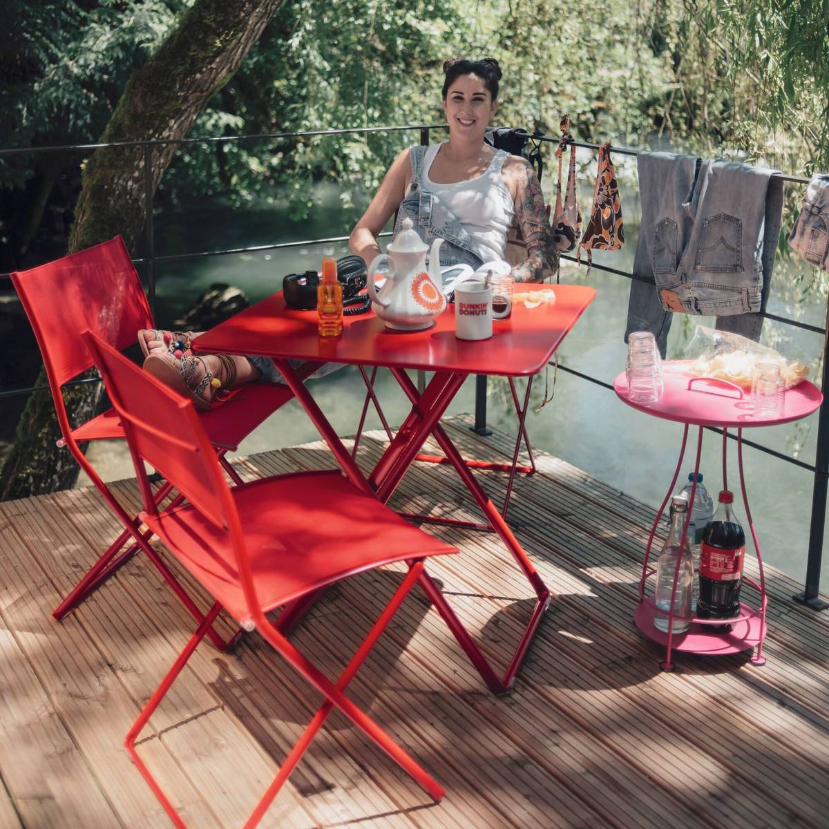 Lot de 2 Chaises Pliantes Plein Air en Acier Lot de 2 Chaises Pliantes Plein Air en Acier