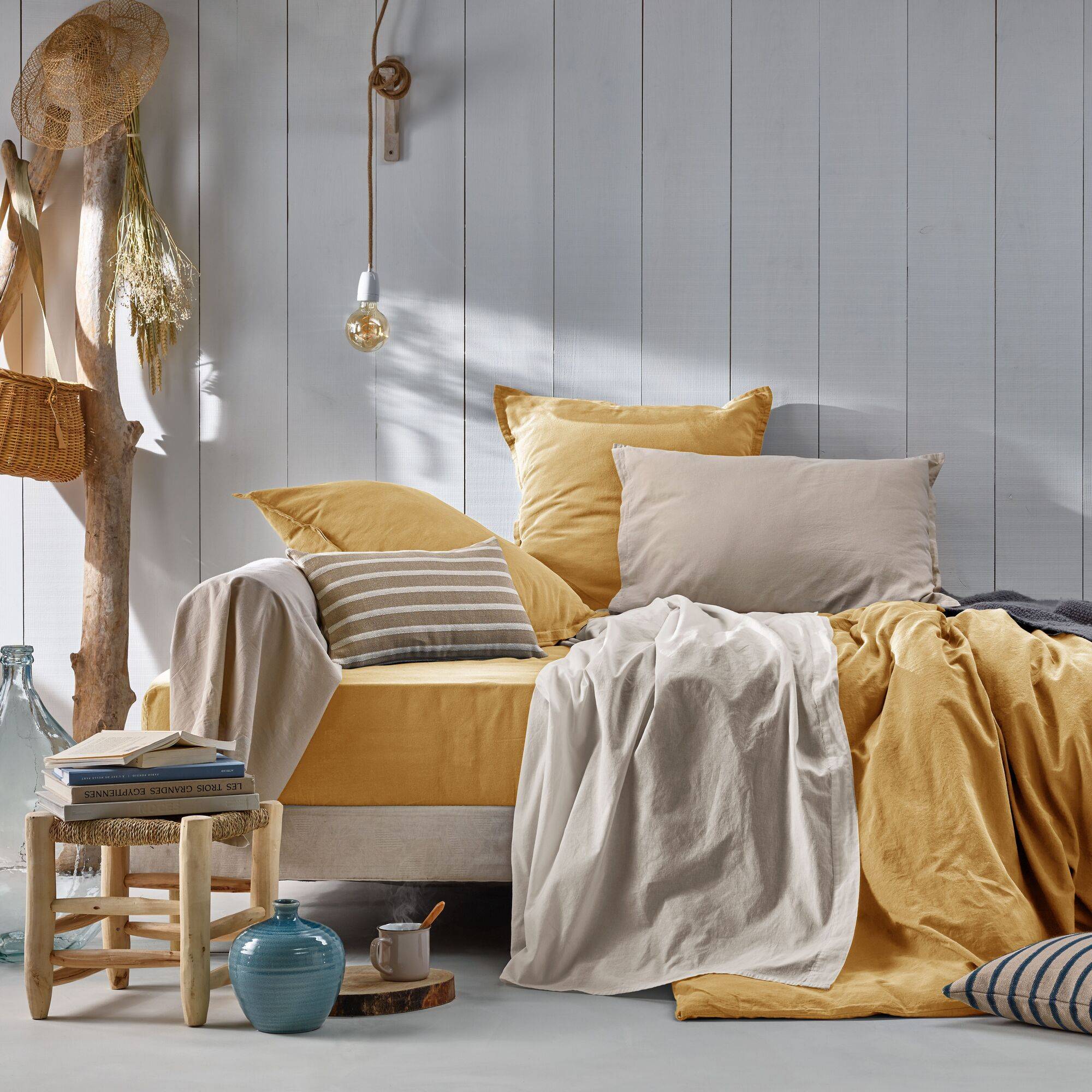 Housse de couette coton lin lavé Flandres CAMIF
