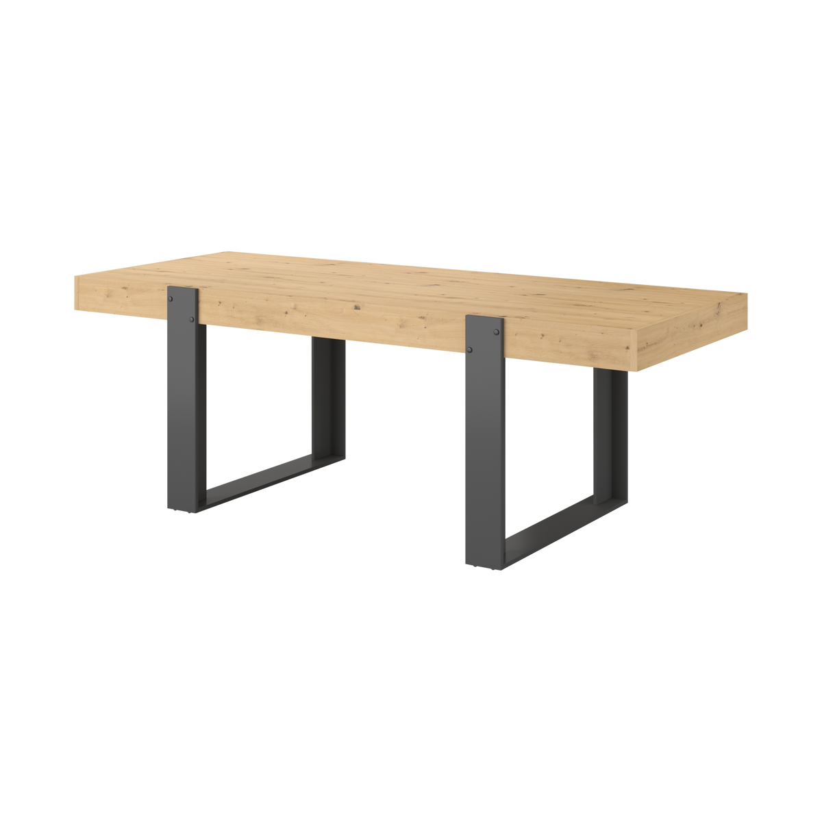 Table à manger rectangulaire décor bois et noir 6 personnes Pippa Table à manger rectangulaire décor bois et noir 6 personnes Pippa