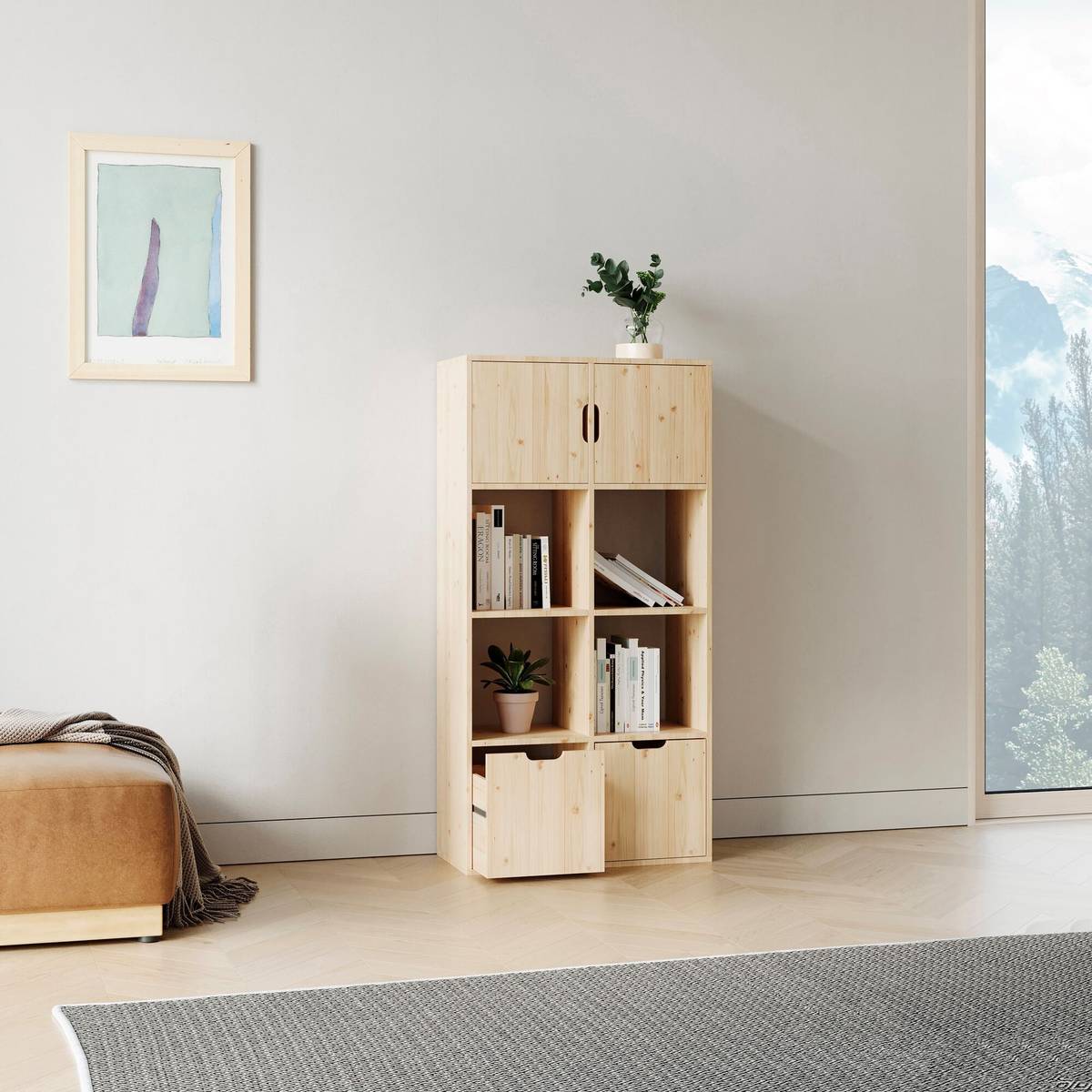 Etagère bois massif 4x2 cases Elio Etagère bois massif 4x2 cases Elio