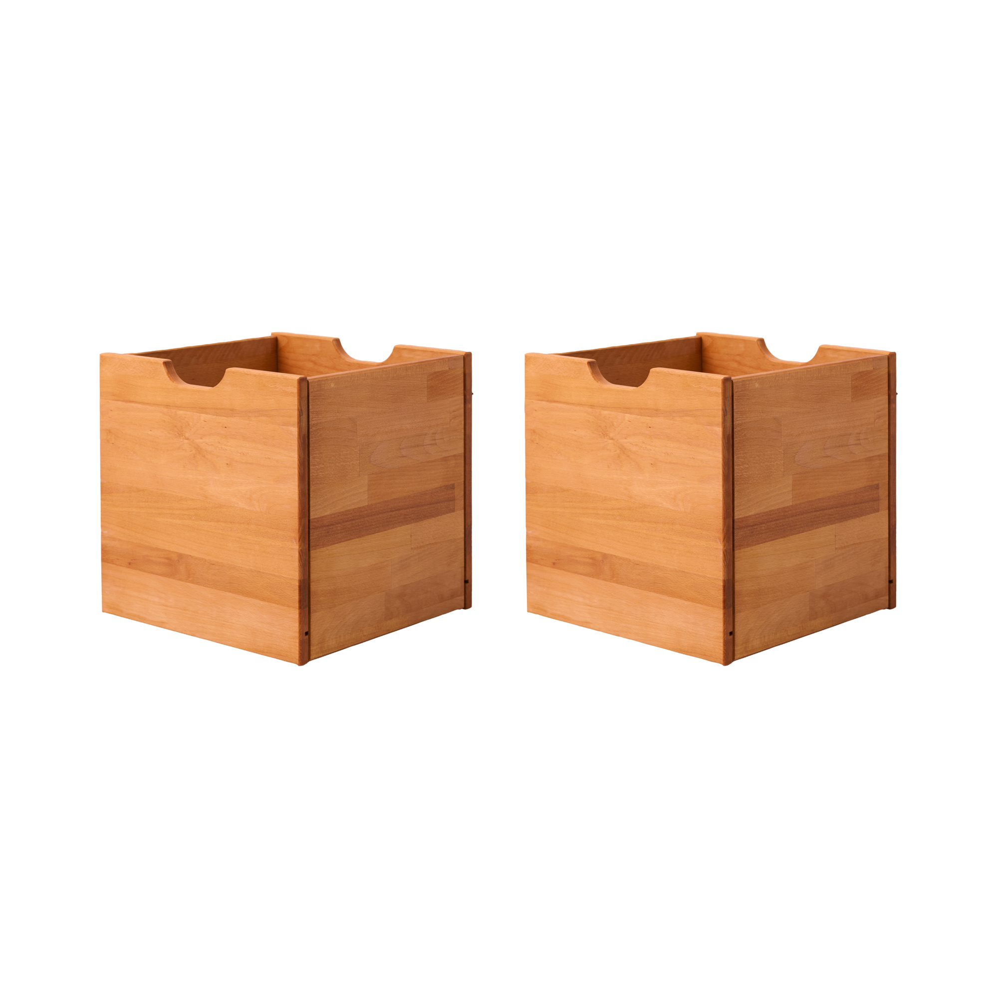 Lot de 2 cubes de rangement bois massif Cyriel