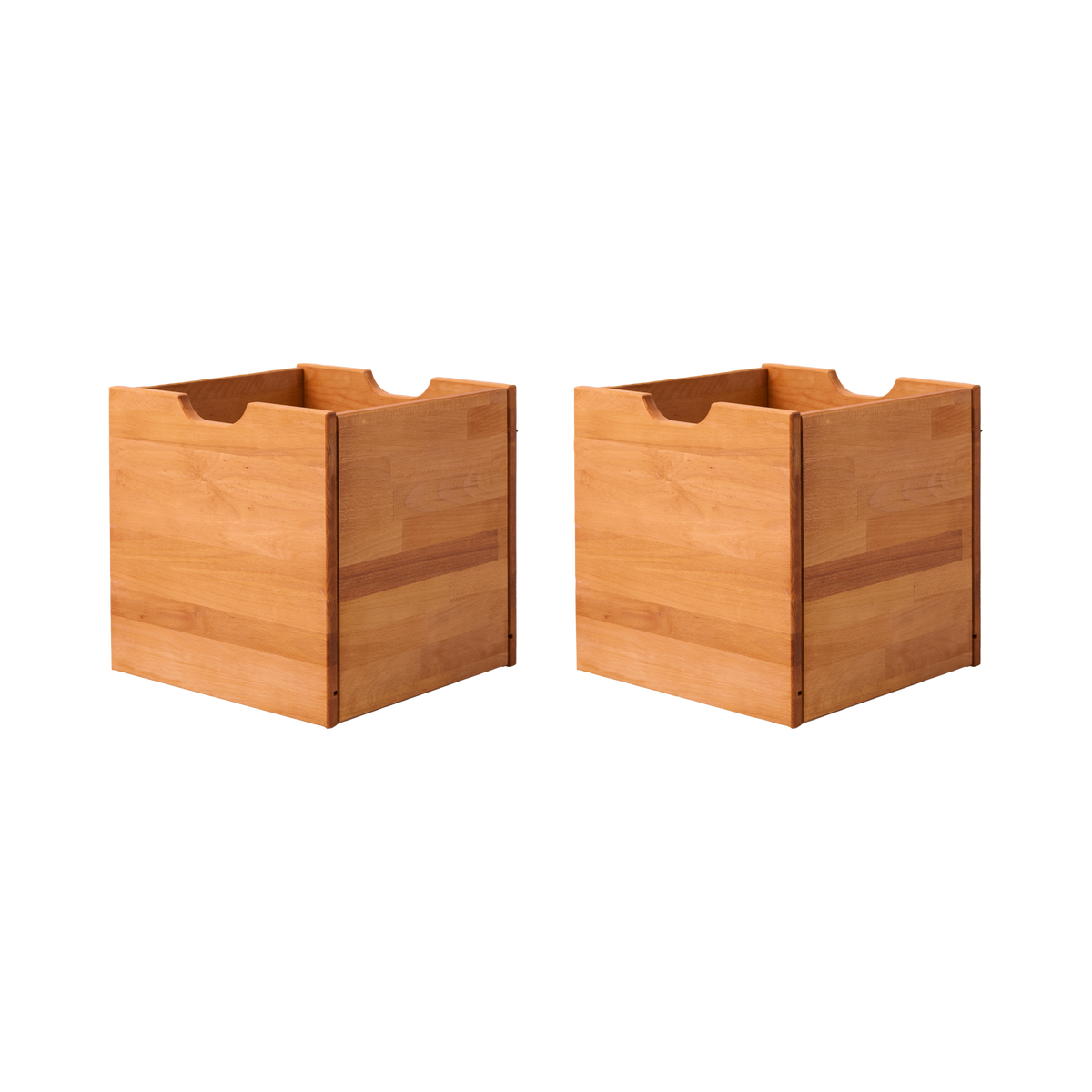 Lot de 2 cubes de rangement bois massif Cyriel Lot de 2 cubes de rangement bois massif Cyriel