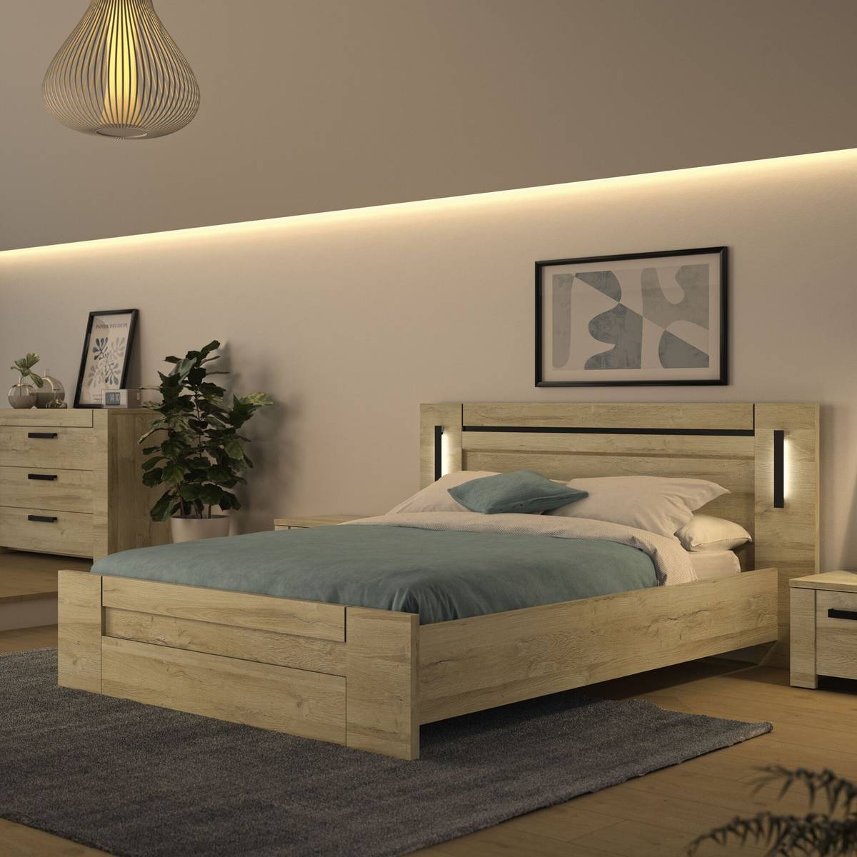 Lit avec tiroir de rangement en option Emilie Lit avec tiroir de rangement en option Emilie