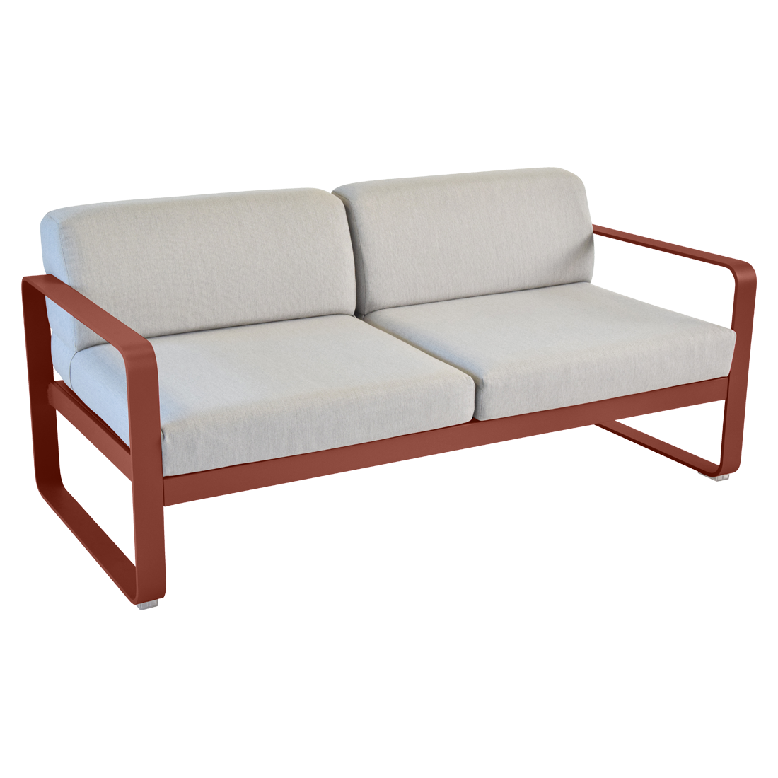 Canapé 2 Places Bellevie Gris Flanelle en Aluminium