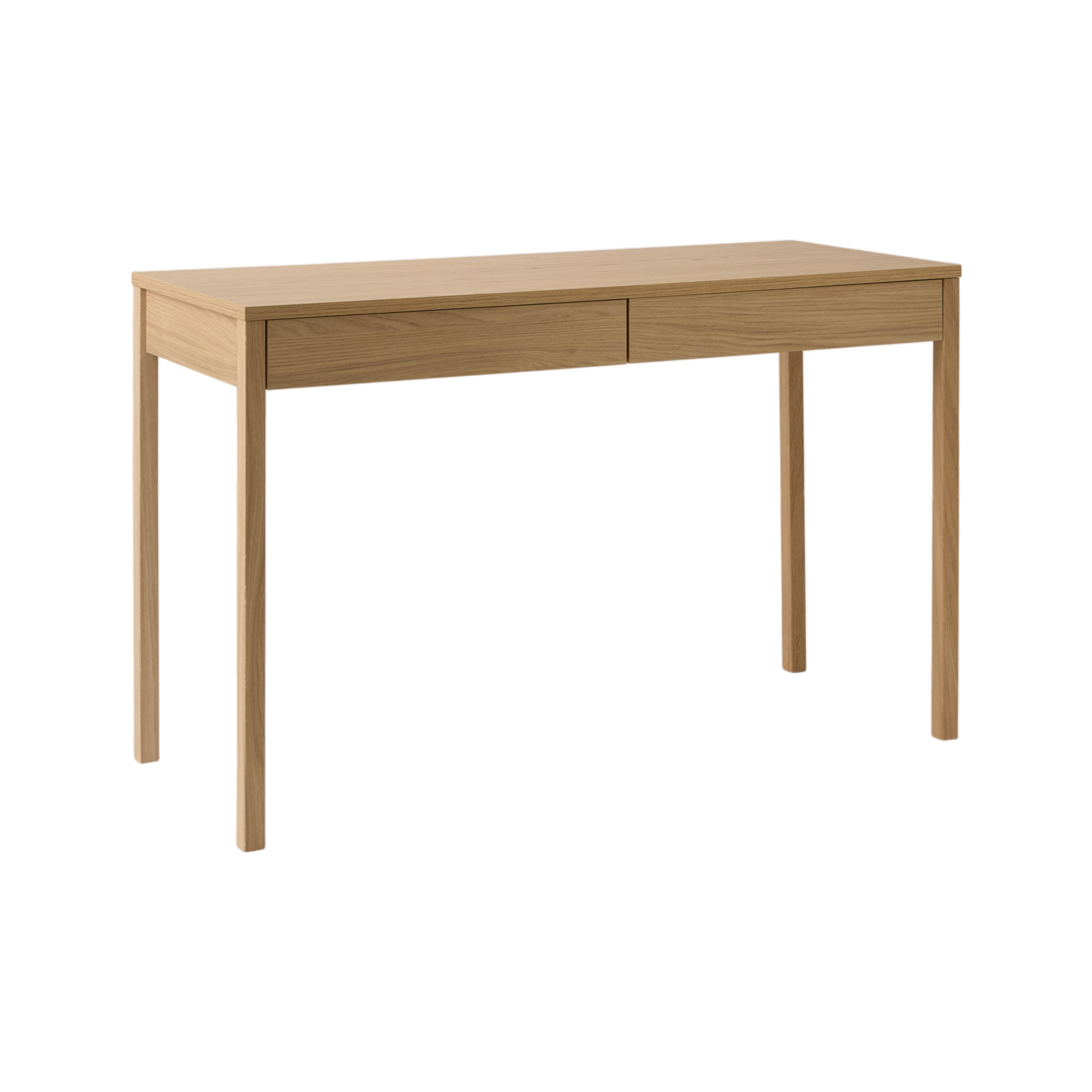 Vous recherchez un bureau élégant et fonctionnel ? Découvrez le bureau Simon, une pièce raffinée et intemporelle qui apportera une touche de modernité à votre espace de travail.Ce bureau arbore une finition effet chêne doré, avec des reliefs de panneaux synchronisés au veinage du bois, offrant une illusion presque parfaite de chêne véritable. Son revêtement en mélaminé combine ainsi l'esthétique du bois avec une grande facilité d'entretien.Le bureau Simon allie design épuré et praticité grâce à ses deux tiroirs spacieux, parfaits pour ranger vos documents et accessoires tout en gardant un espace de travail organisé. Son style minimaliste et ses lignes épurées en font un meuble aussi fonctionnel qu'élégant, idéal pour s'intégrer dans tout type d'intérieur.Adoptez le bureau Simon et profitez d'un mobilier pensé pour conjuguer confort et esthétisme au quotidien.