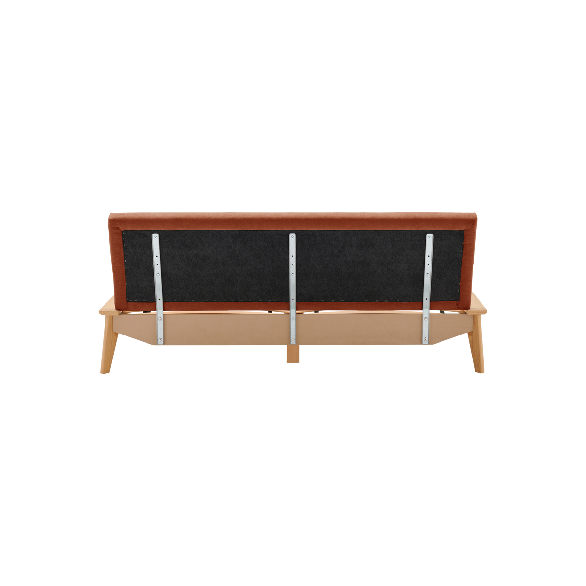 Lit bois avec tête de lit tissu Atia Lit bois avec tête de lit tissu Atia