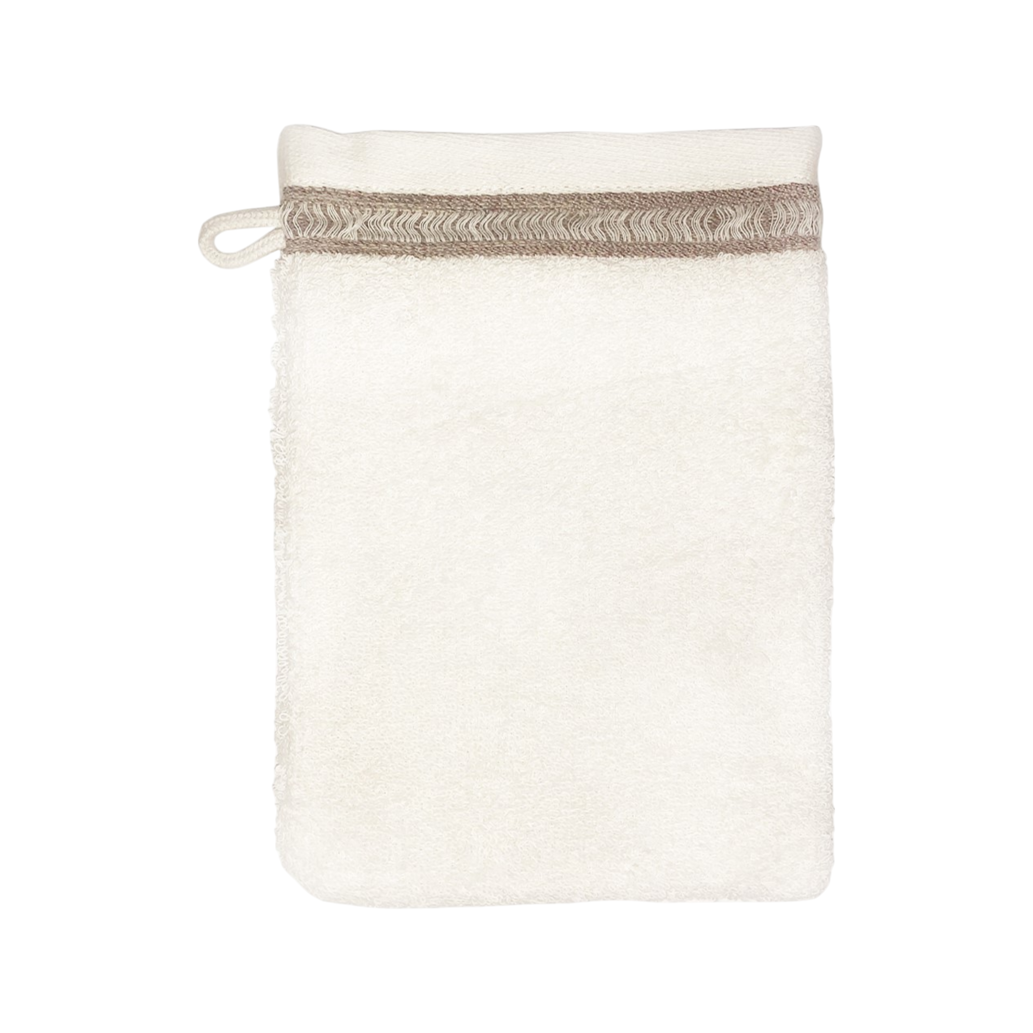 Lot de 2 gants de toilette coton Léontina, écorce