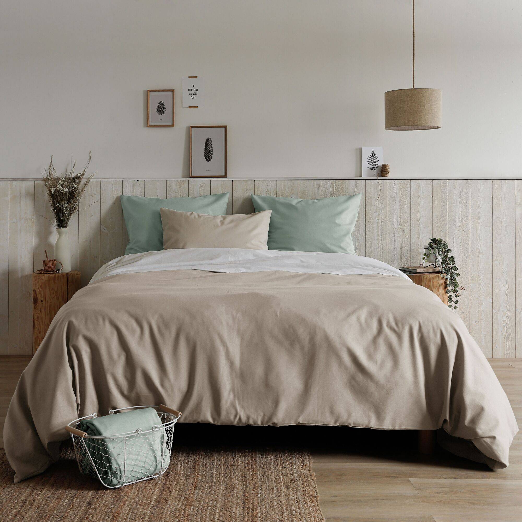 Taie d'oreiller coton lin Valentine CAMIF