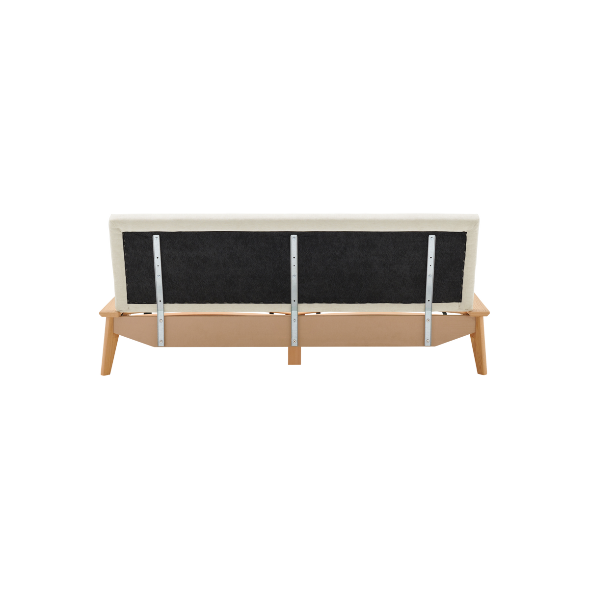 Lit bois avec tête de lit tissu Atia Lit bois avec tête de lit tissu Atia