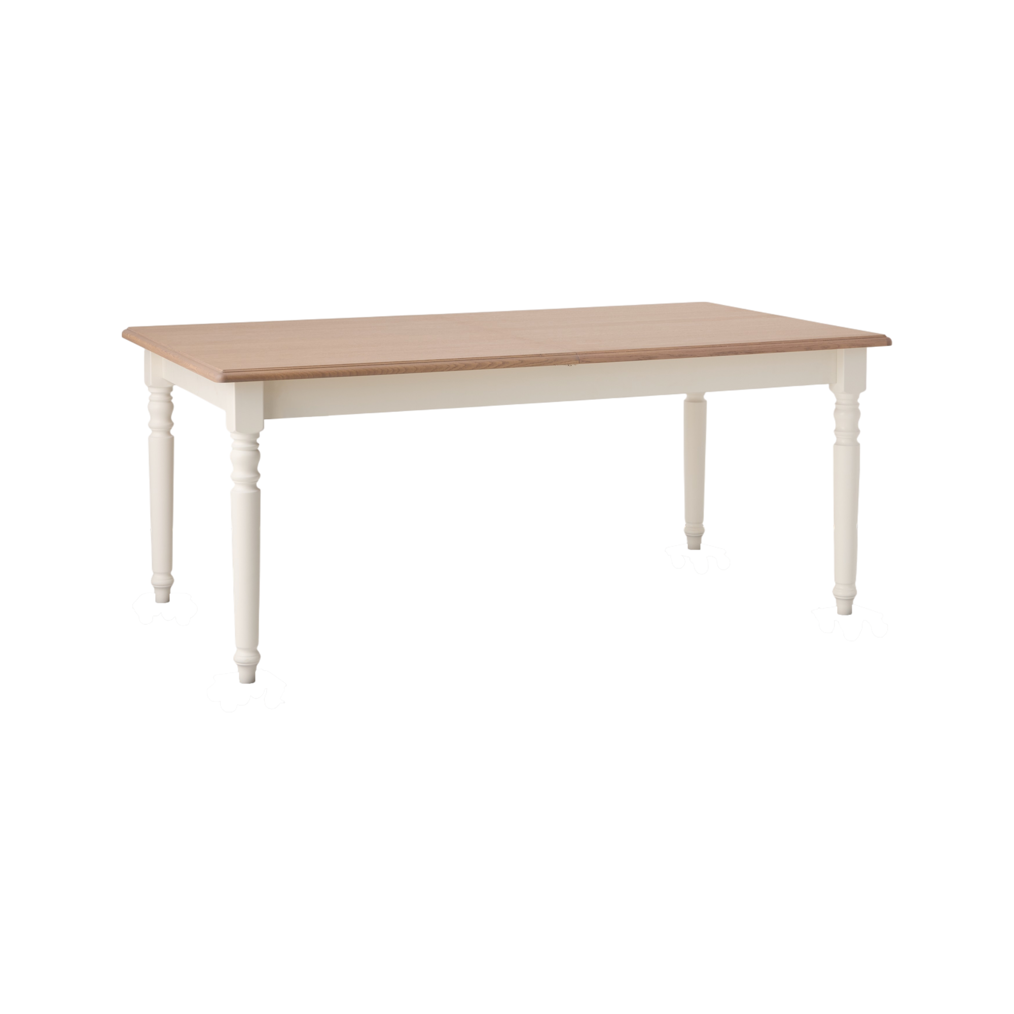 Pour une salle à manger pleine de charme, laissez-vous tenter par la table rectangulaire à allonge Apolline.Pratique et conviviale, cette table de 180 cm se déploie facilement grâce à son allonge astucieusement rangée sous le plateau, permettant de l'étendre à 256 cm en un clin d'œil. Idéale pour recevoir vos invités sans effort, elle s'adapte parfaitement aux grandes occasions. Ses pieds élégamment travaillés et son plateau plaqué chêne amènent une touche d'authenticité à votre salle à manger.Avec son style cottage et rustique, laissez-vous tenter par les autres meubles de la collection Apolline et transformez votre intérieur en un espace chaleureux et accueillant.