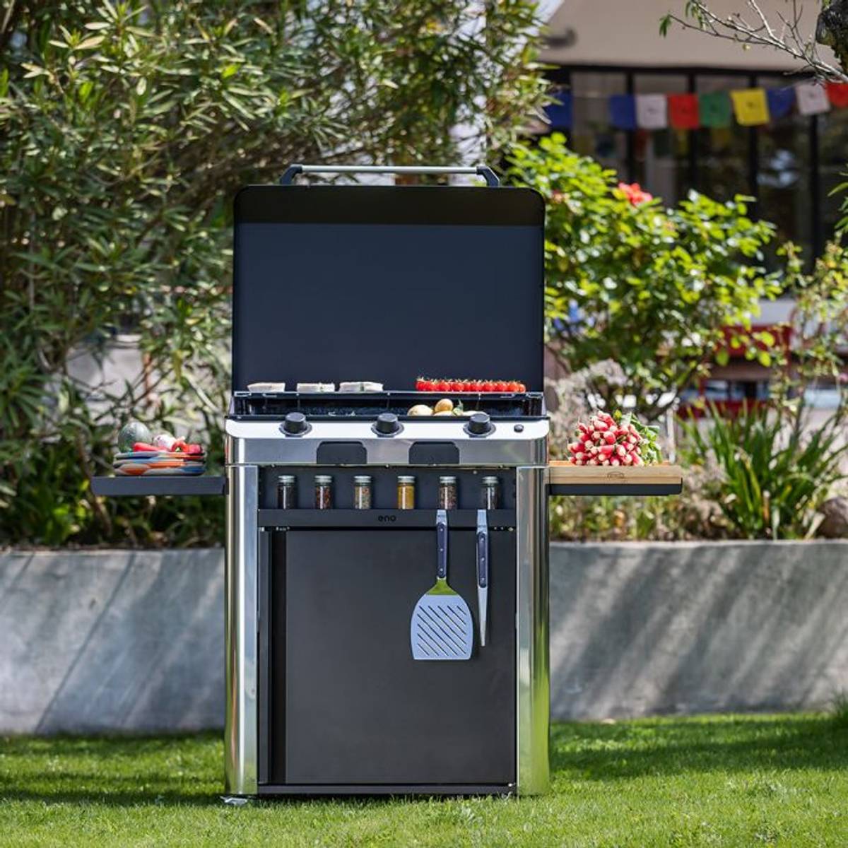 Ensemble Plancha Fusion Gaz 75 et Chariot en Acier Ensemble Plancha Fusion Gaz 75 et Chariot en Acier