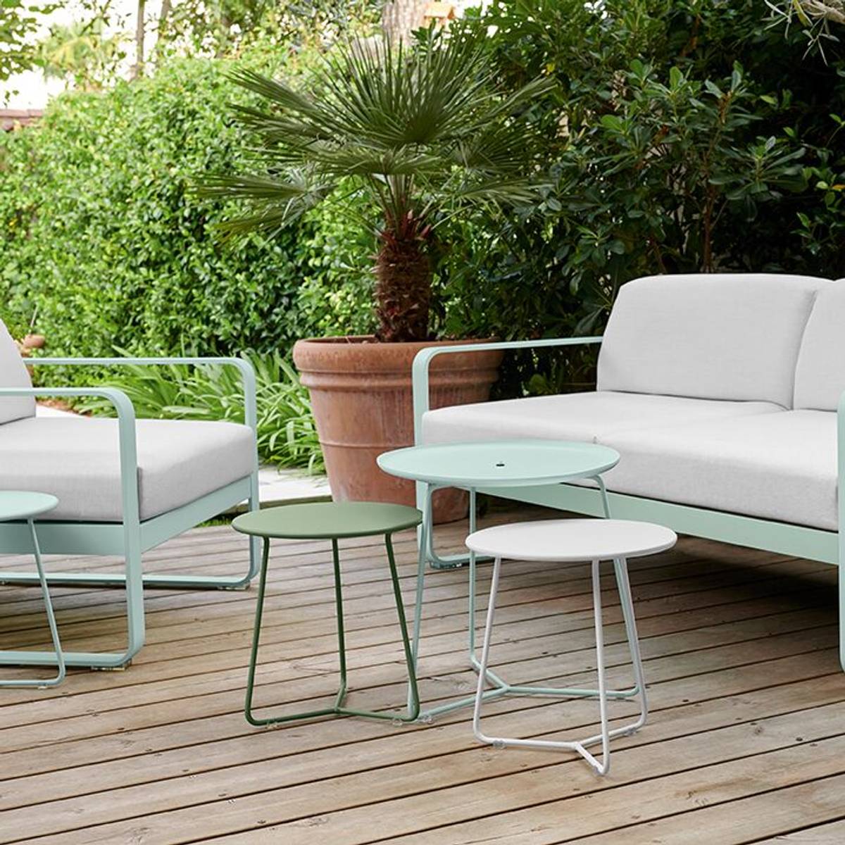 Canapé 2 Places Bellevie Blanc Grisé en Aluminium Canapé 2 Places Bellevie Blanc Grisé en Aluminium