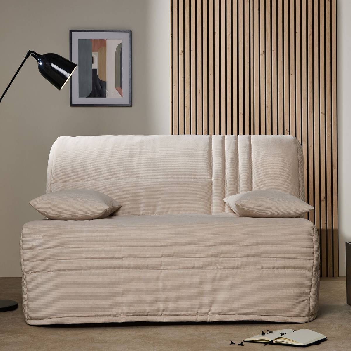 Canapé BZ velours côtelé matelas 15 cm Gaélia Canapé BZ velours côtelé matelas 15 cm Gaélia